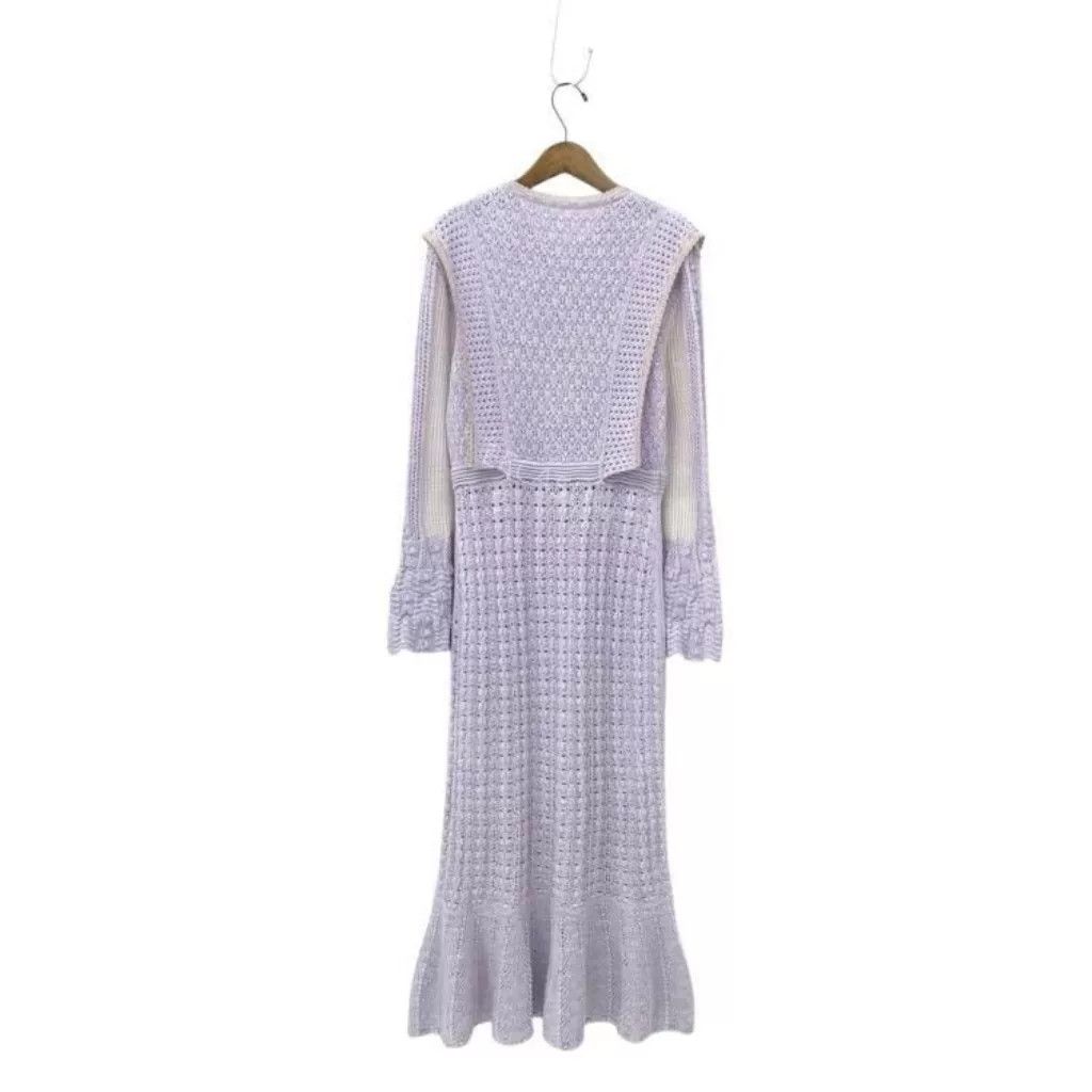 Other Purple Lace Knit Dress by Mame Kurogouchi Size L / US 10 / IT 46 - 3 Thumbnail