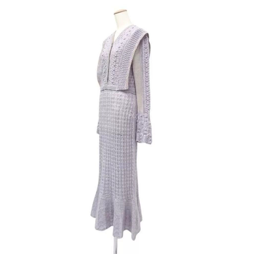 Other Purple Lace Knit Dress by Mame Kurogouchi Size L / US 10 / IT 46 - 4 Thumbnail