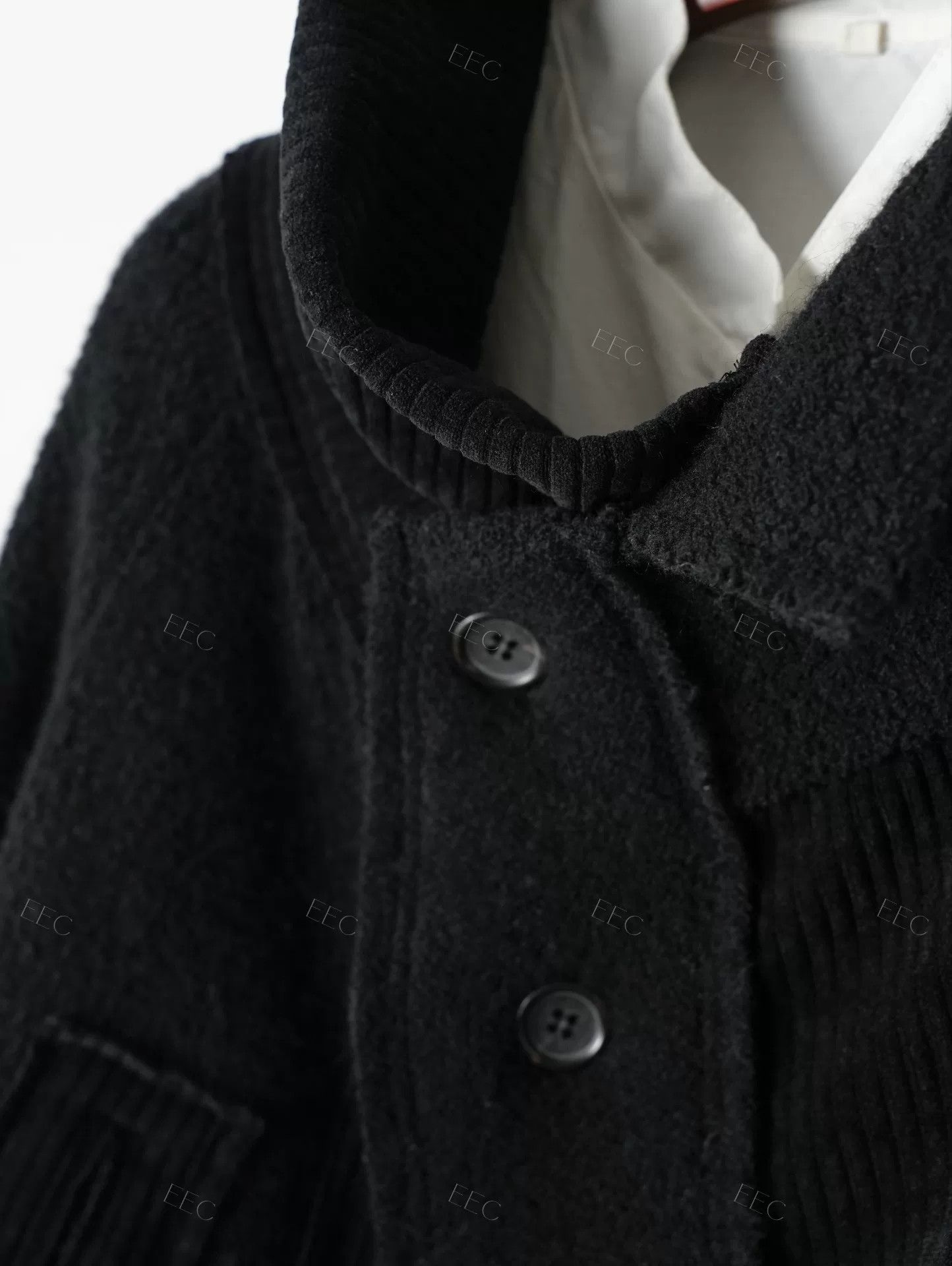 Y's Yohji Yamamoto Black Mixed Material Jacket Size M / US 6-8 / IT 42-44 - 4 Thumbnail