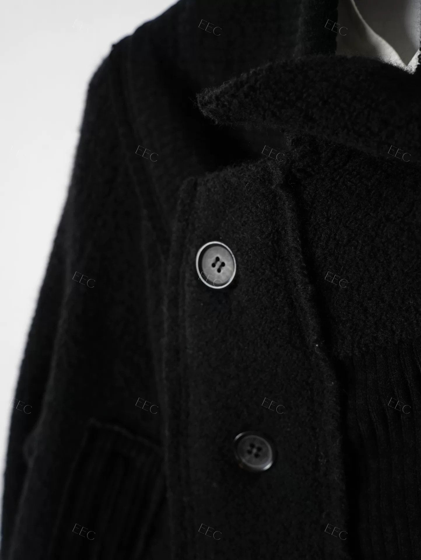 Y's Yohji Yamamoto Black Mixed Material Jacket Size M / US 6-8 / IT 42-44 - 7 Thumbnail