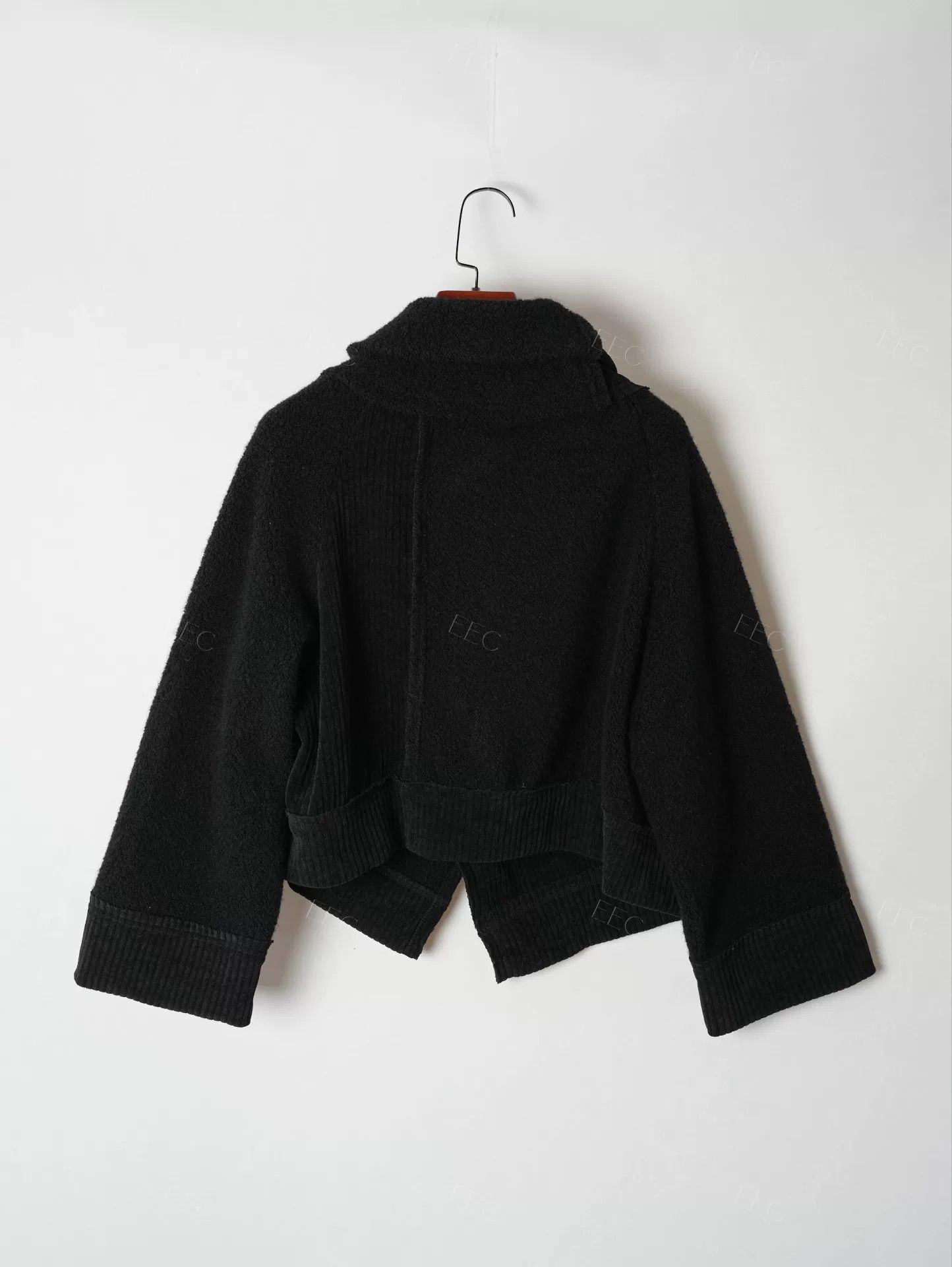 Y's Yohji Yamamoto Black Mixed Material Jacket Size M / US 6-8 / IT 42-44 - 2 Thumbnail