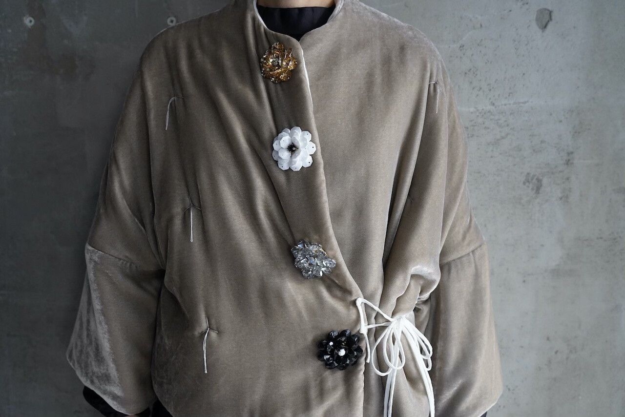 RIPVANWINKLE TOWAVASE Gray Silk Velvet Cotton Jacket Size M / US 6-8 / IT 42-44 - 3 Thumbnail