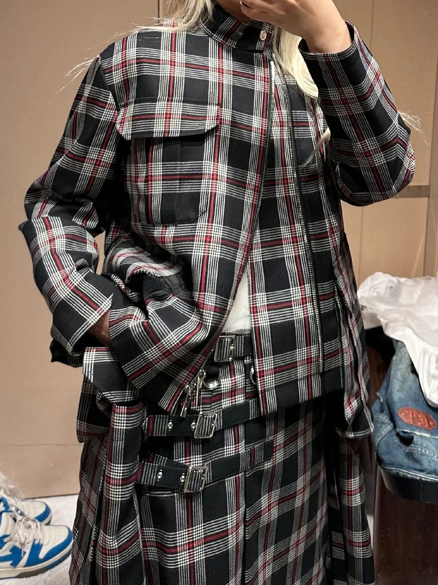 Noir Kei Ninomiya Noir Kei Ninomiya Black Plaid Jacket Size S / US 4 / IT 40 - 7 Thumbnail