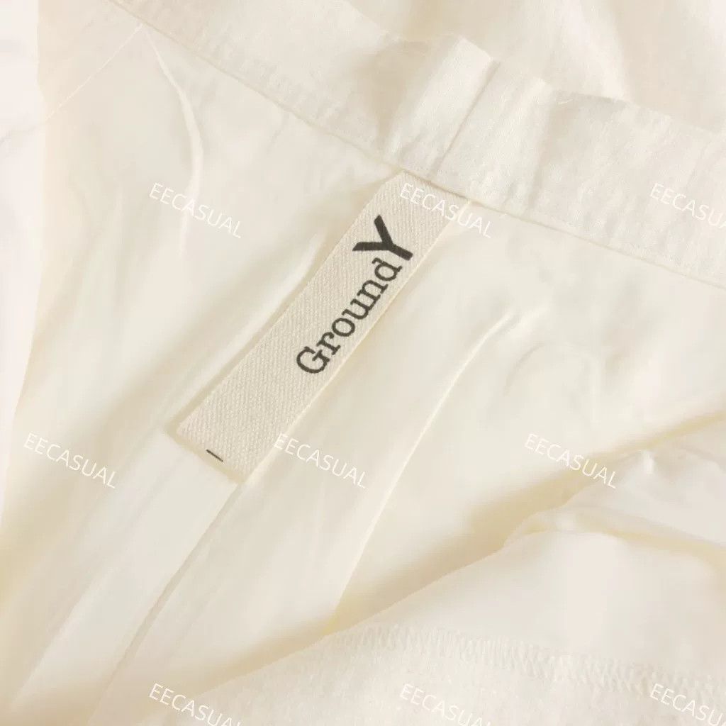 Ground Y Yohji Yamamoto White Linen Wide-Leg Pants Size 27" / US 4 / IT 40 - 5 Thumbnail