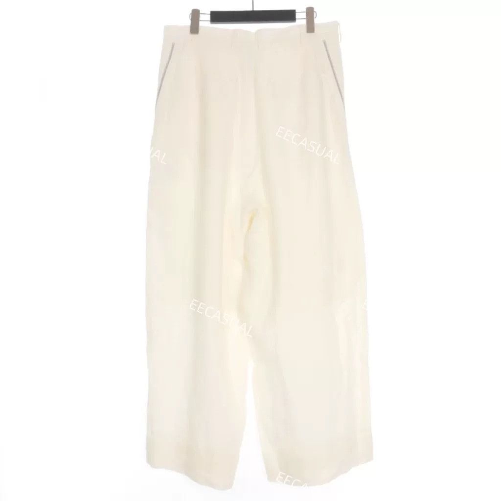 Ground Y Yohji Yamamoto White Linen Wide-Leg Pants Size 27" / US 4 / IT 40 - 2 Thumbnail