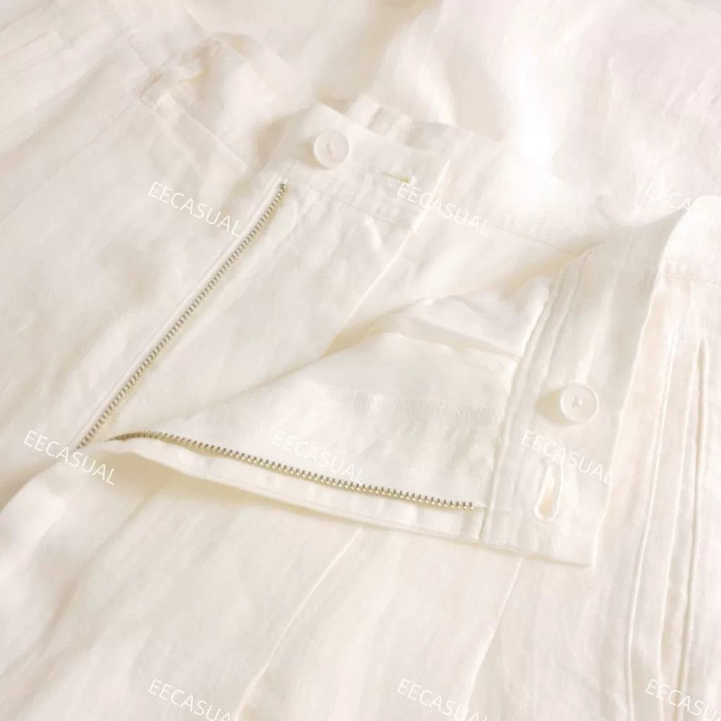Ground Y Yohji Yamamoto White Linen Wide-Leg Pants Size 27" / US 4 / IT 40 - 6 Thumbnail