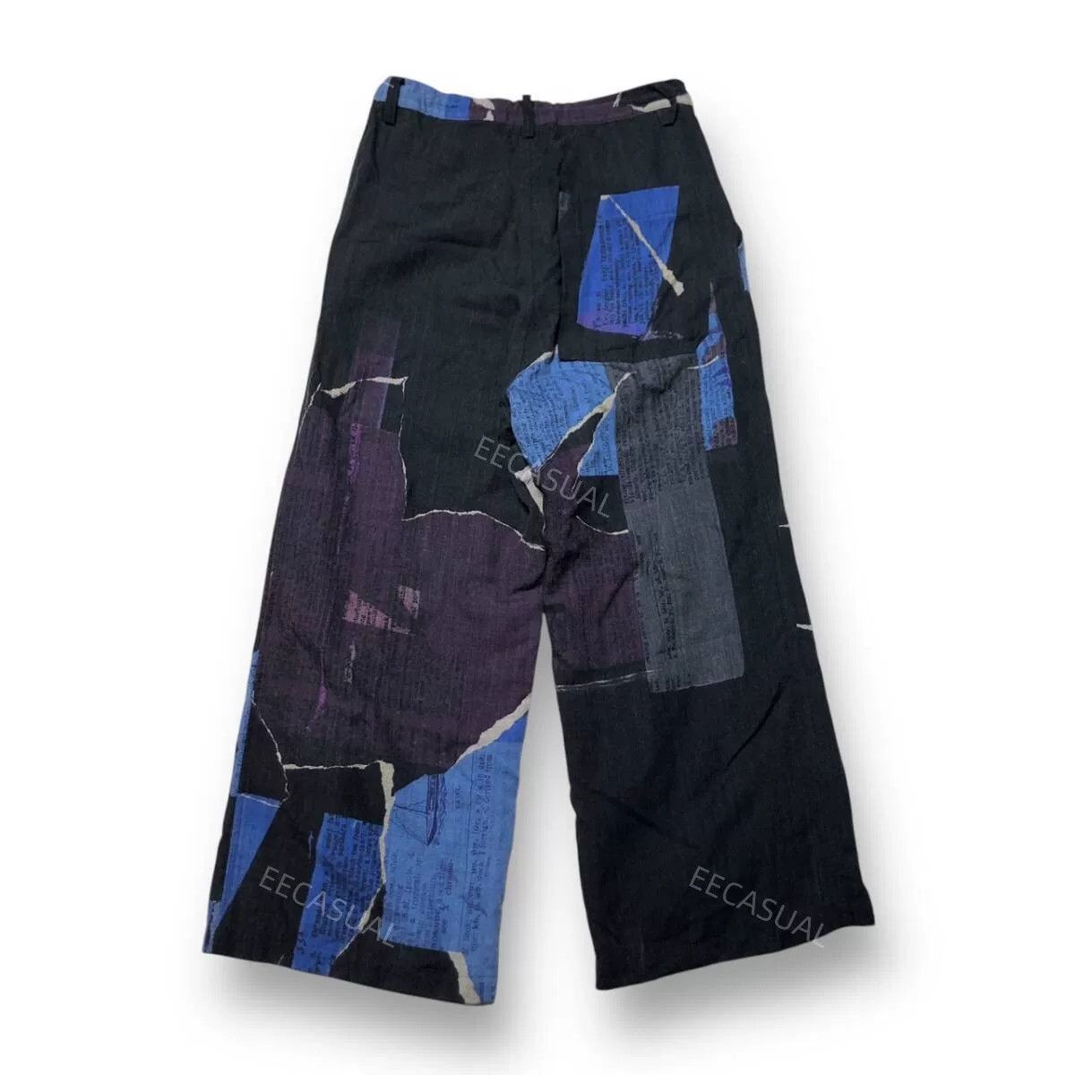 Y's Y's Wool Collage Print Straight Pants Size 23" - 2 Thumbnail