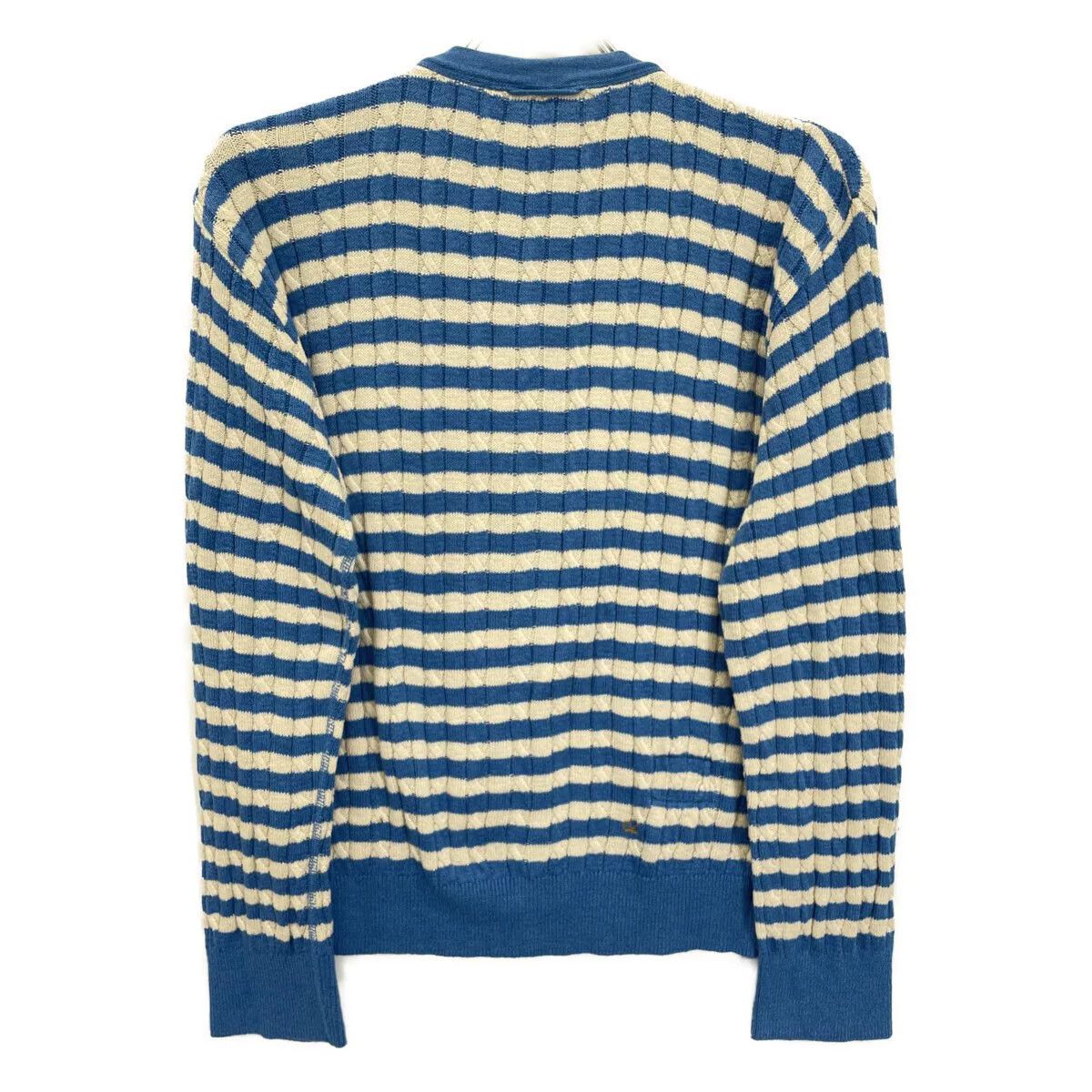 45rpm Blue Striped Cotton Knit Cardigan Size M / US 6-8 / IT 42-44 - 4 Thumbnail