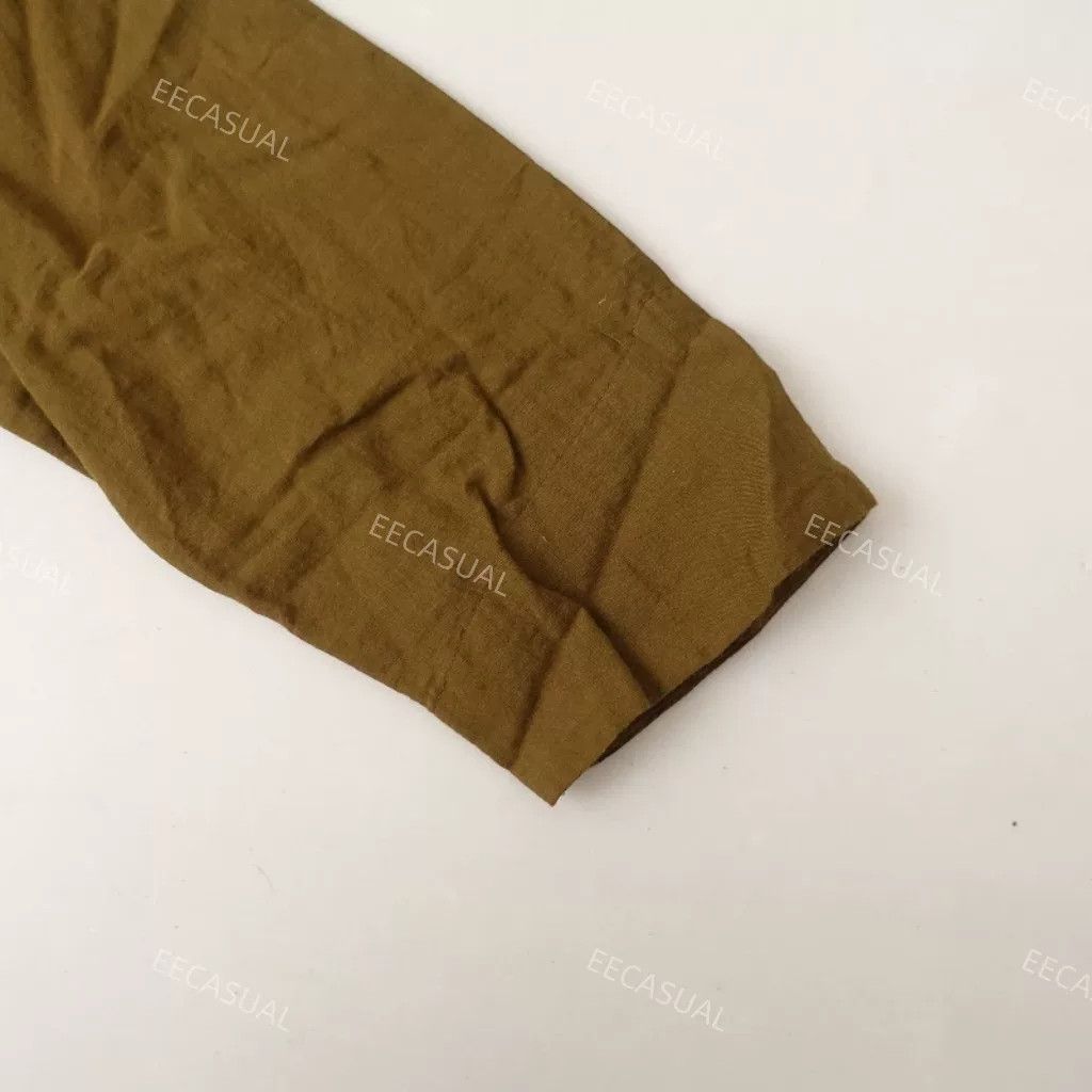 Pas de Calais Olive Green Plant-Dyed Shirt Dress Cardigan Size XS / US 0-2 / IT 36-38 - 5 Thumbnail