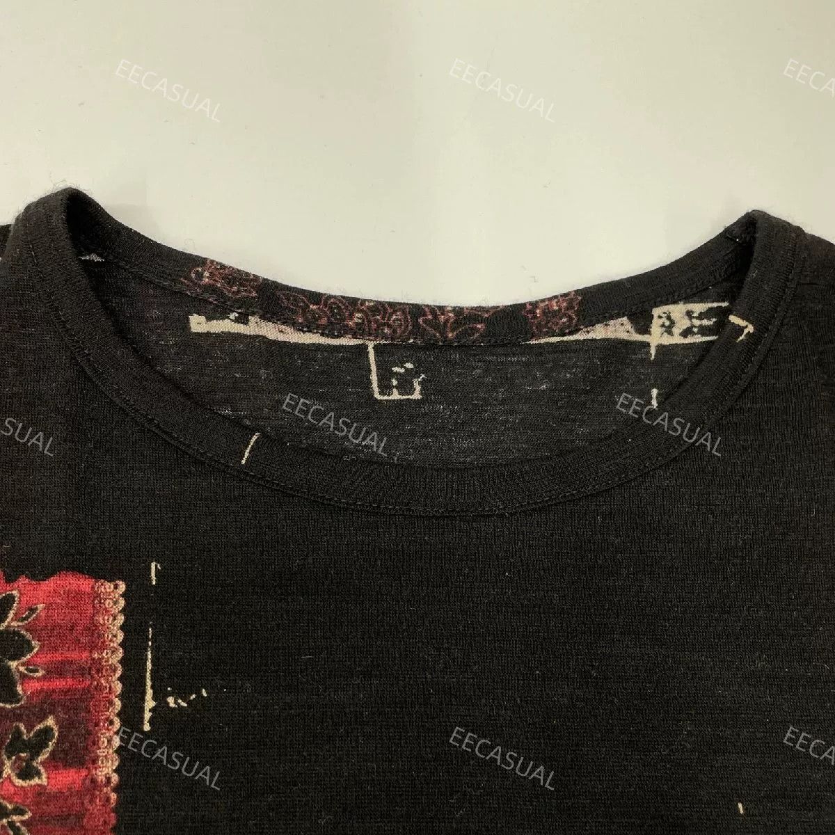 Y's Yohji Yamamoto Red Black Wool Top Size M / US 6-8 / IT 42-44 - 5 Thumbnail