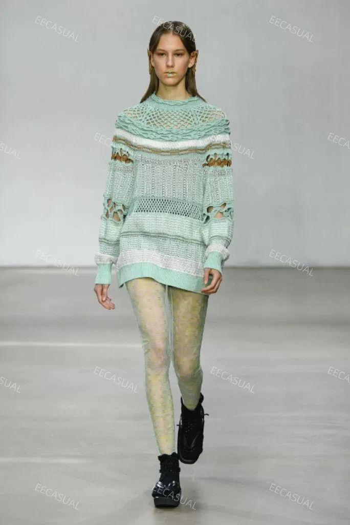 Other Mame Kurogouchi Mint Green Sweater Coat Size S / US 4 / IT 40 - 9 Thumbnail