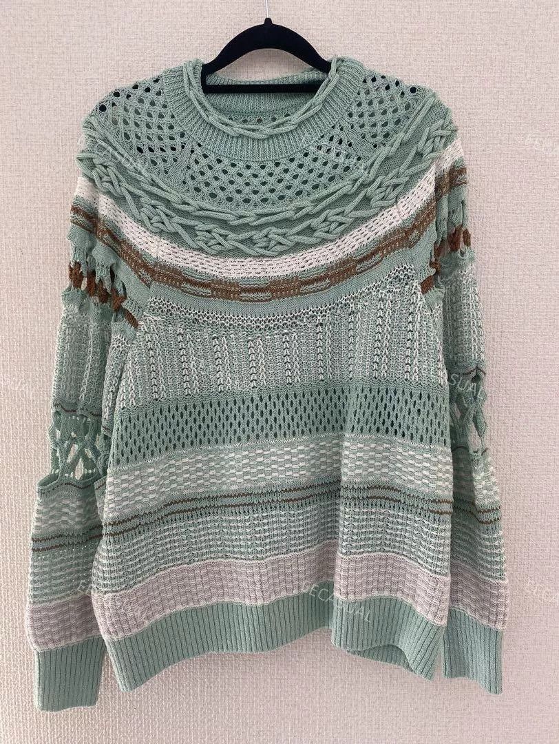Other Mame Kurogouchi Mint Green Sweater Coat Size S / US 4 / IT 40 - 3 Thumbnail