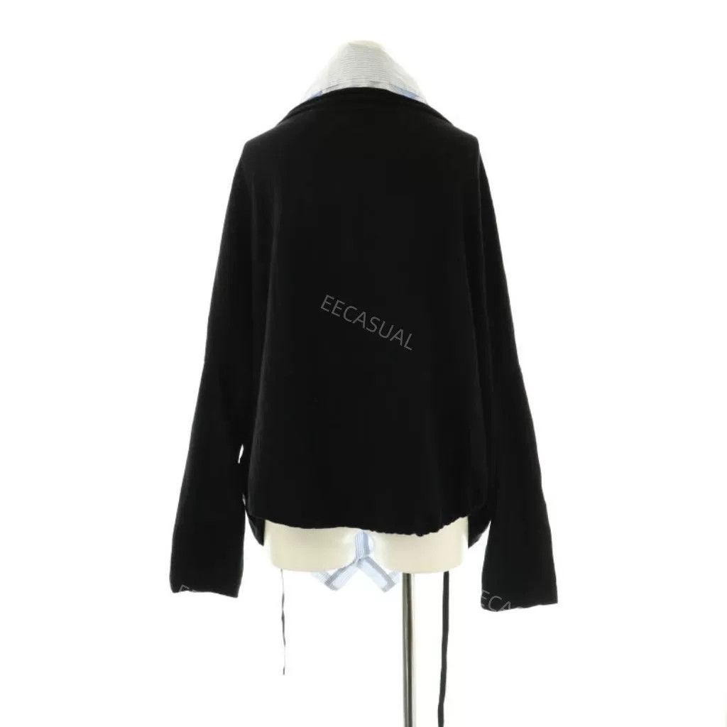 Y's Y's Black and Blue Striped Cardigan Size S / US 4 / IT 40 - 4 Thumbnail
