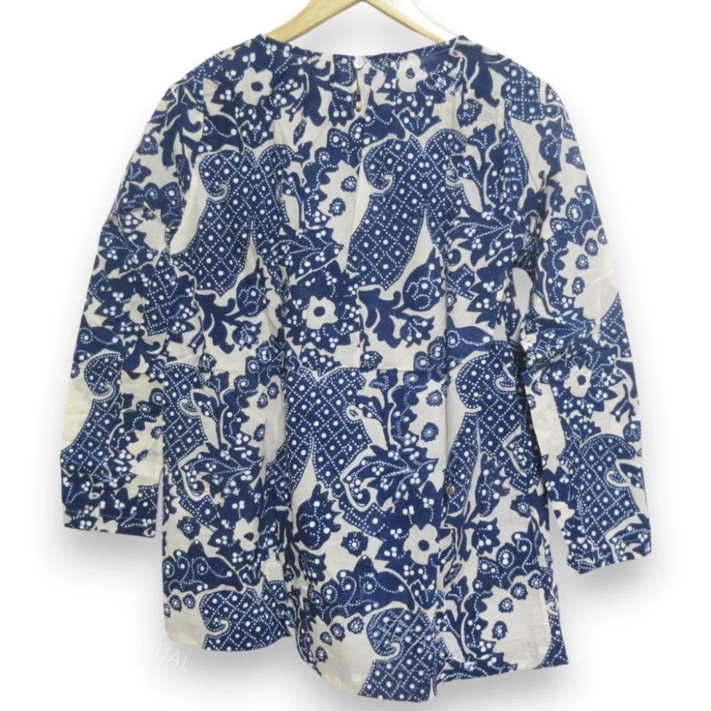 45rpm Handmade Indigo Print Shirt from India Size M / US 6-8 / IT 42-44 - 2 Thumbnail