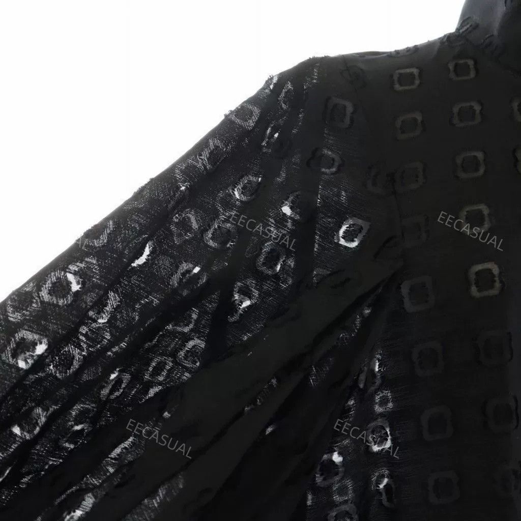 Other Black Jacquard Lantern Sleeve Shirt Size M / US 6-8 / IT 42-44 - 8 Thumbnail