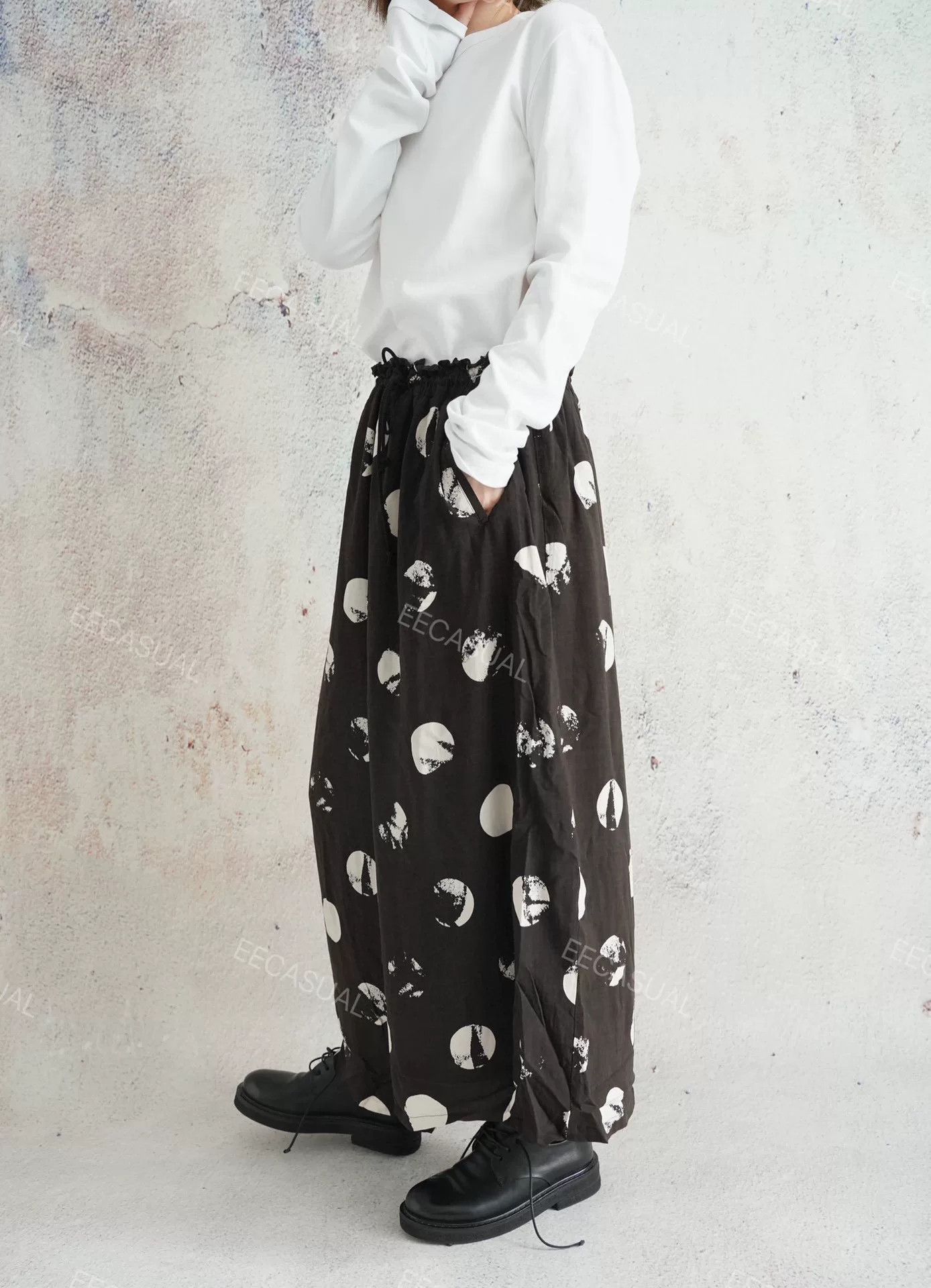 Yashi Yamamuri Yohji Yamamoto Asymmetrical Wide Leg Pants Size 25" / US 0 / IT 36 - 7 Thumbnail