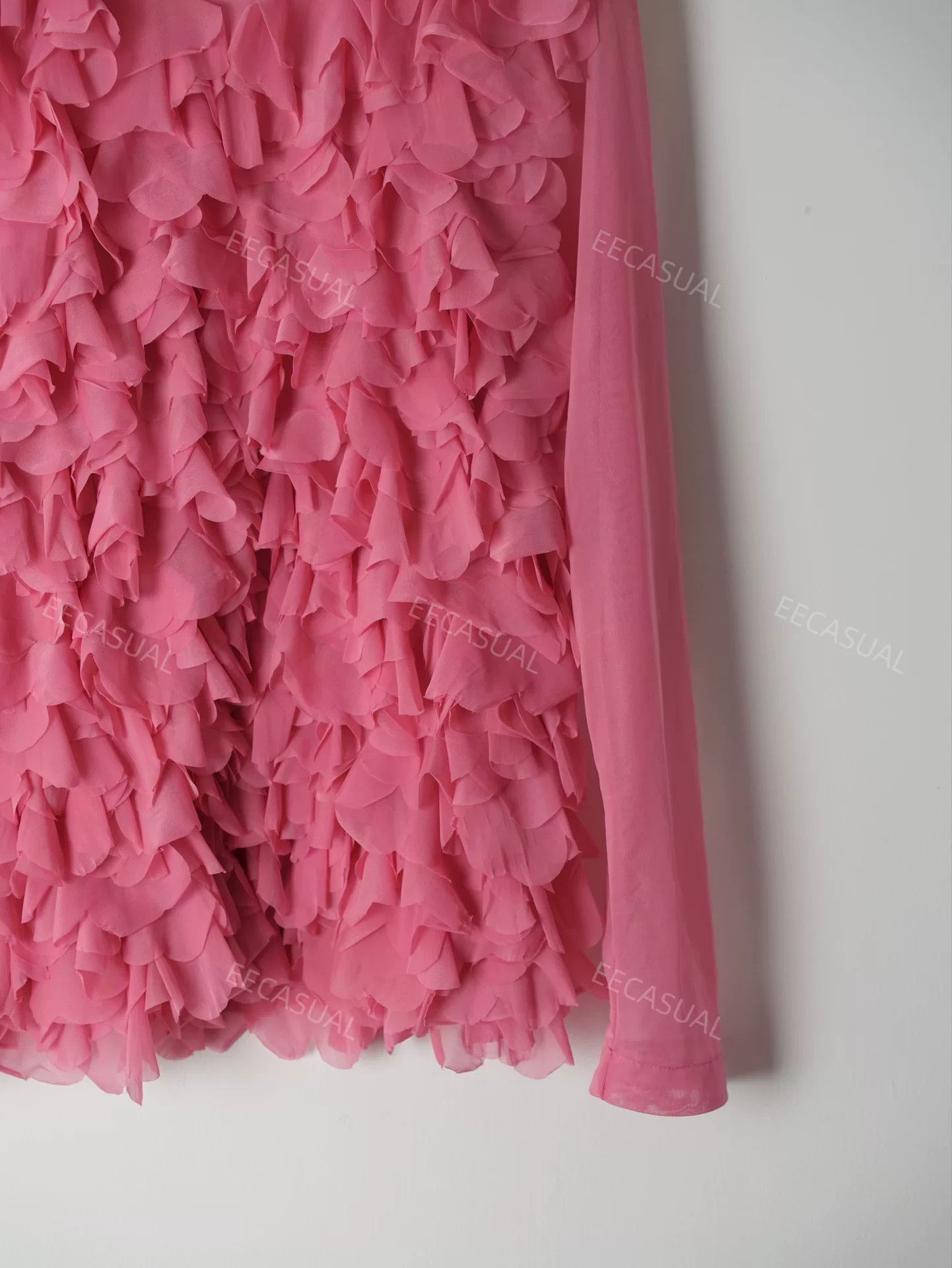 Junya Watanabe Pink Layered Ruffle Top by Junya Watanabe Size M / US 6-8 / IT 42-44 - 4 Thumbnail