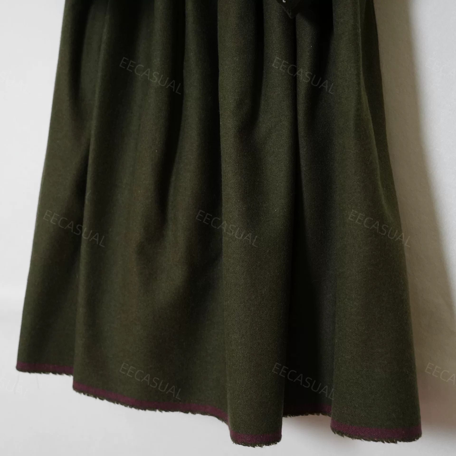 Comme des Garcons CDG Green Wool Midi Skirt Set Size 25" / US 0 / IT 36 - 7 Thumbnail