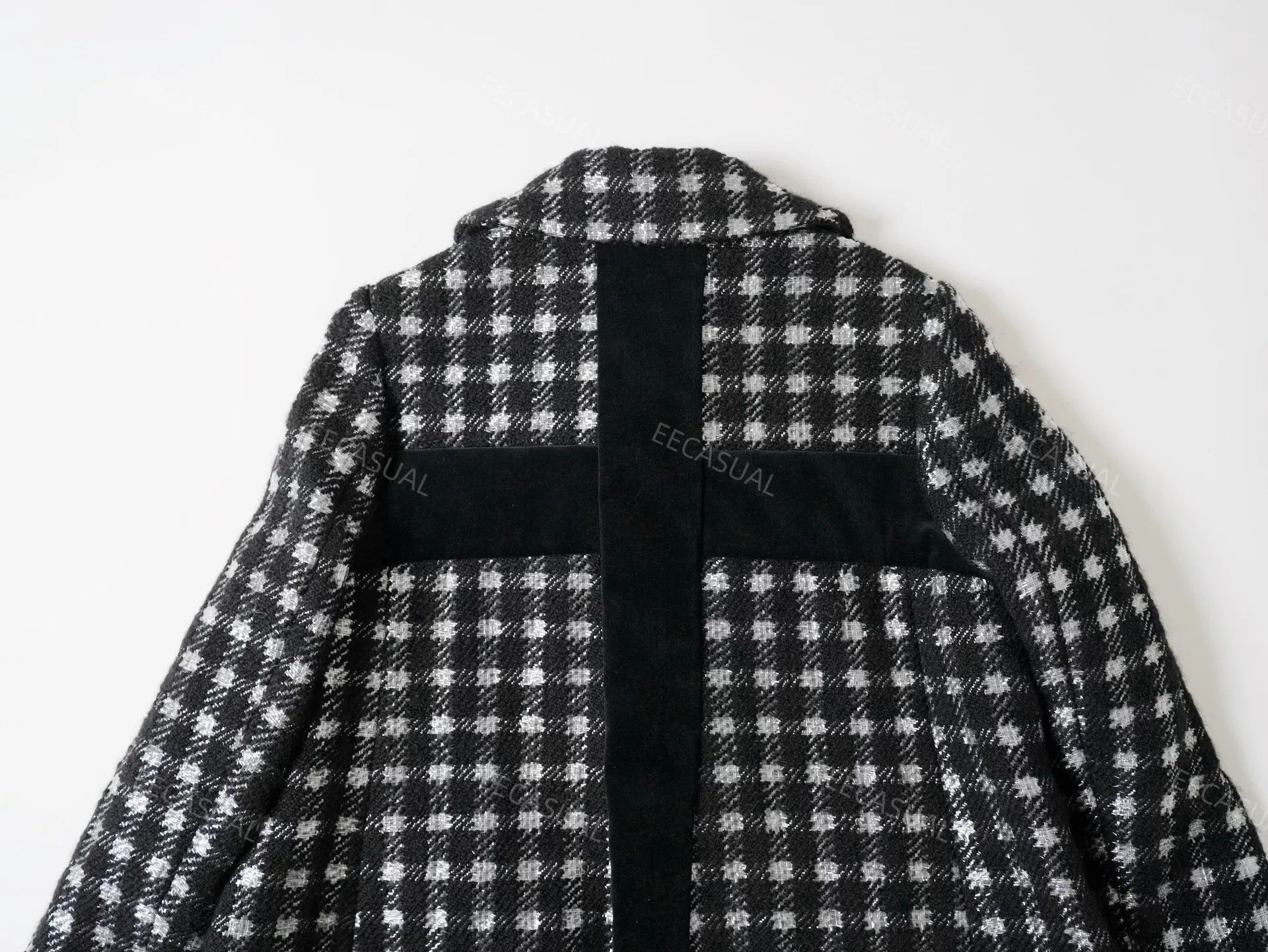 Comme des Garcons Black and White Plaid Wool Coat Size XS / US 0-2 / IT 36-38 - 8 Thumbnail