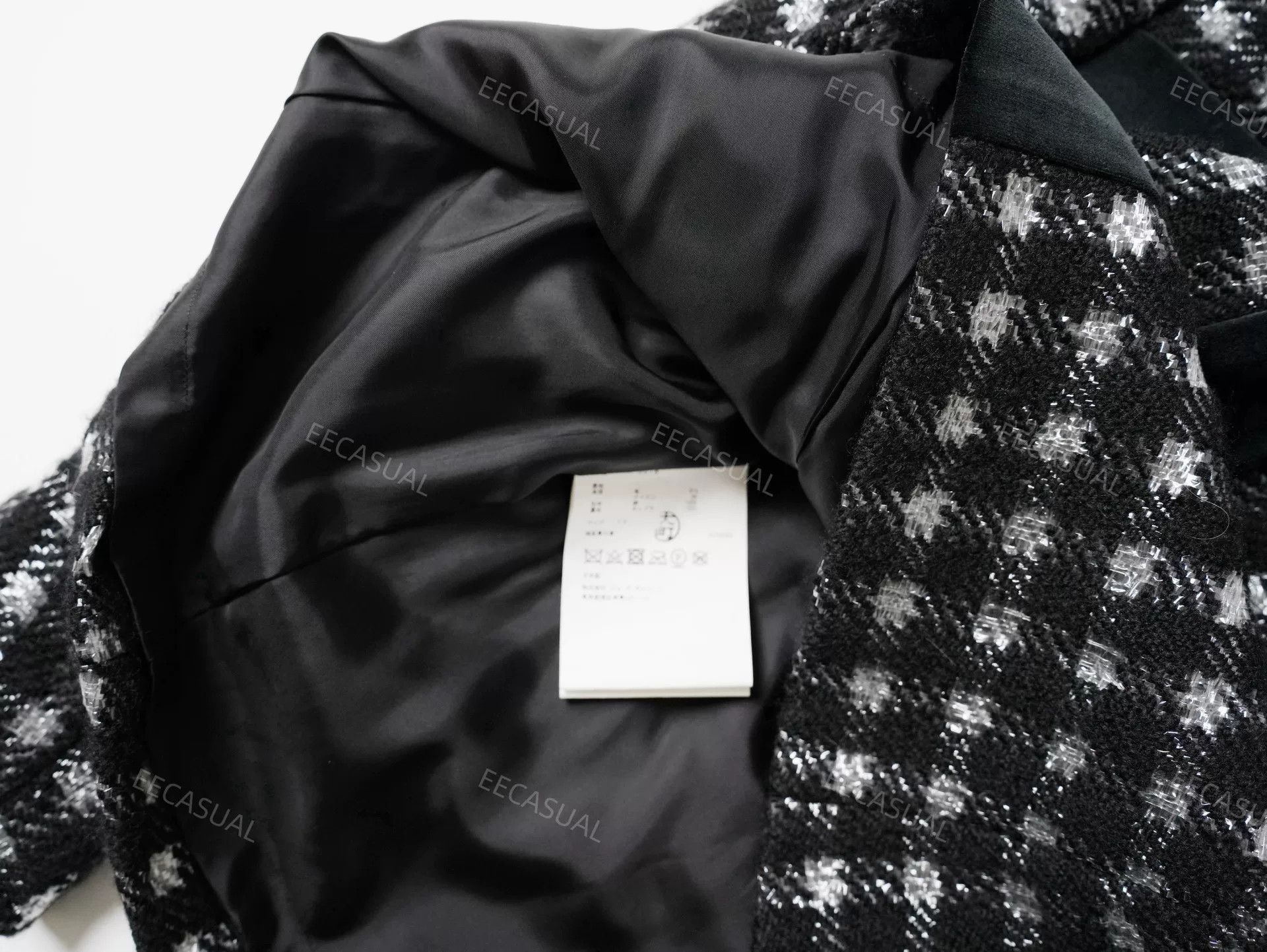 Comme des Garcons Black and White Plaid Wool Coat Size XS / US 0-2 / IT 36-38 - 9 Thumbnail