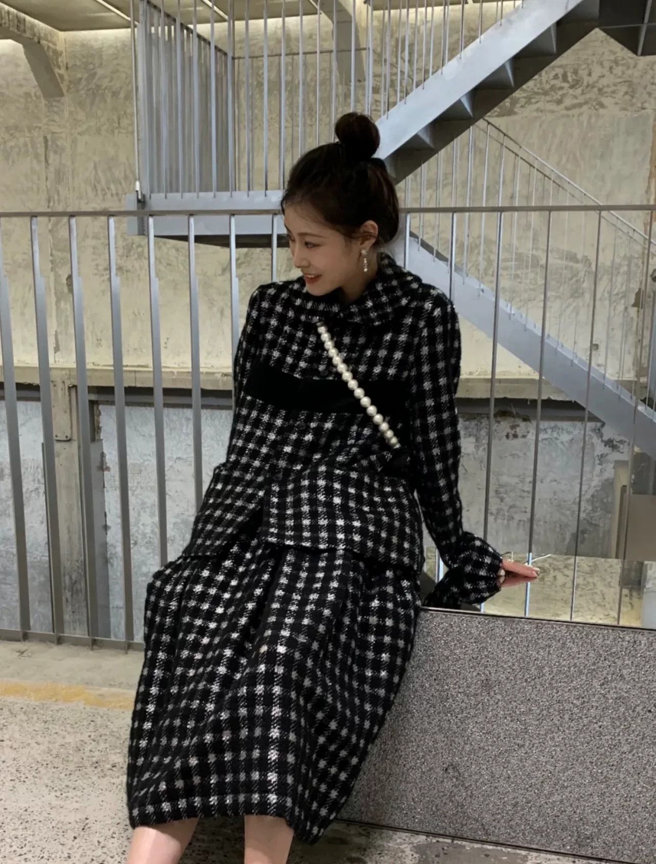 Comme des Garcons Black and White Plaid Wool Coat Size XS / US 0-2 / IT 36-38 - 4 Thumbnail