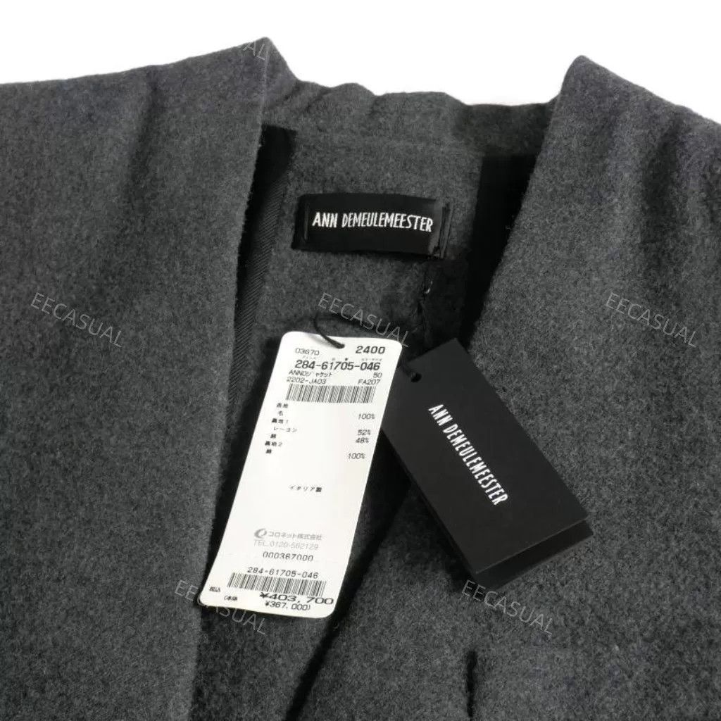 Ann Demeulemeester ANN DEMEULEMEESTER Gray Wool Blazer Size US M / EU 48-50 / 2 - 5 Thumbnail