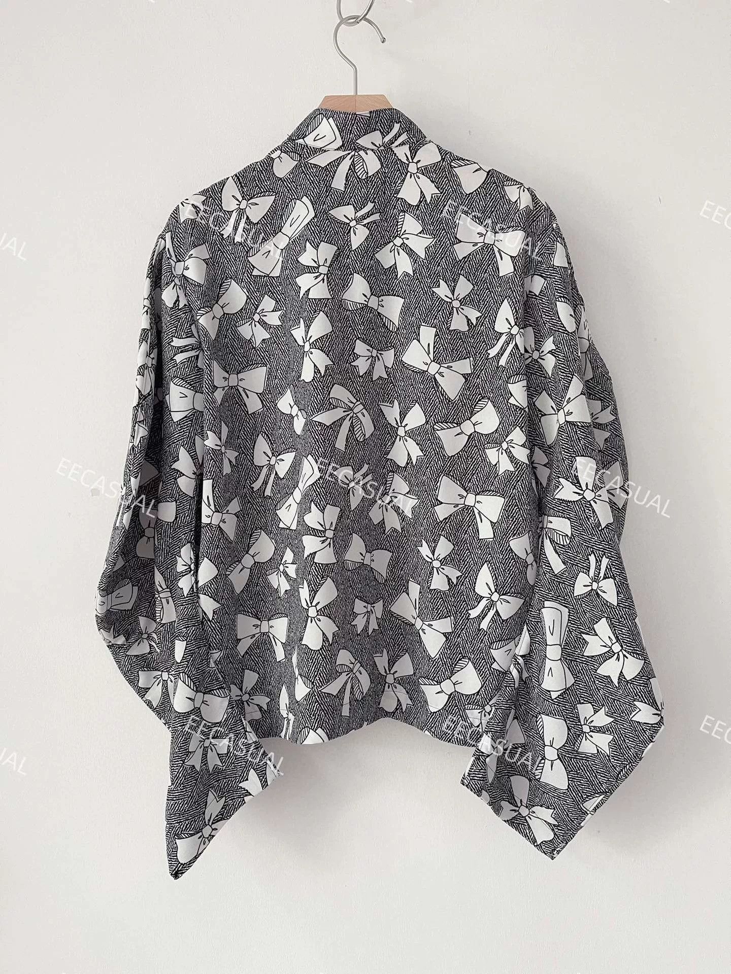 Comme des Garcons CDG Tricot Black White Bow Top Size XL / US 12-14 / IT 48-50 - 3 Thumbnail