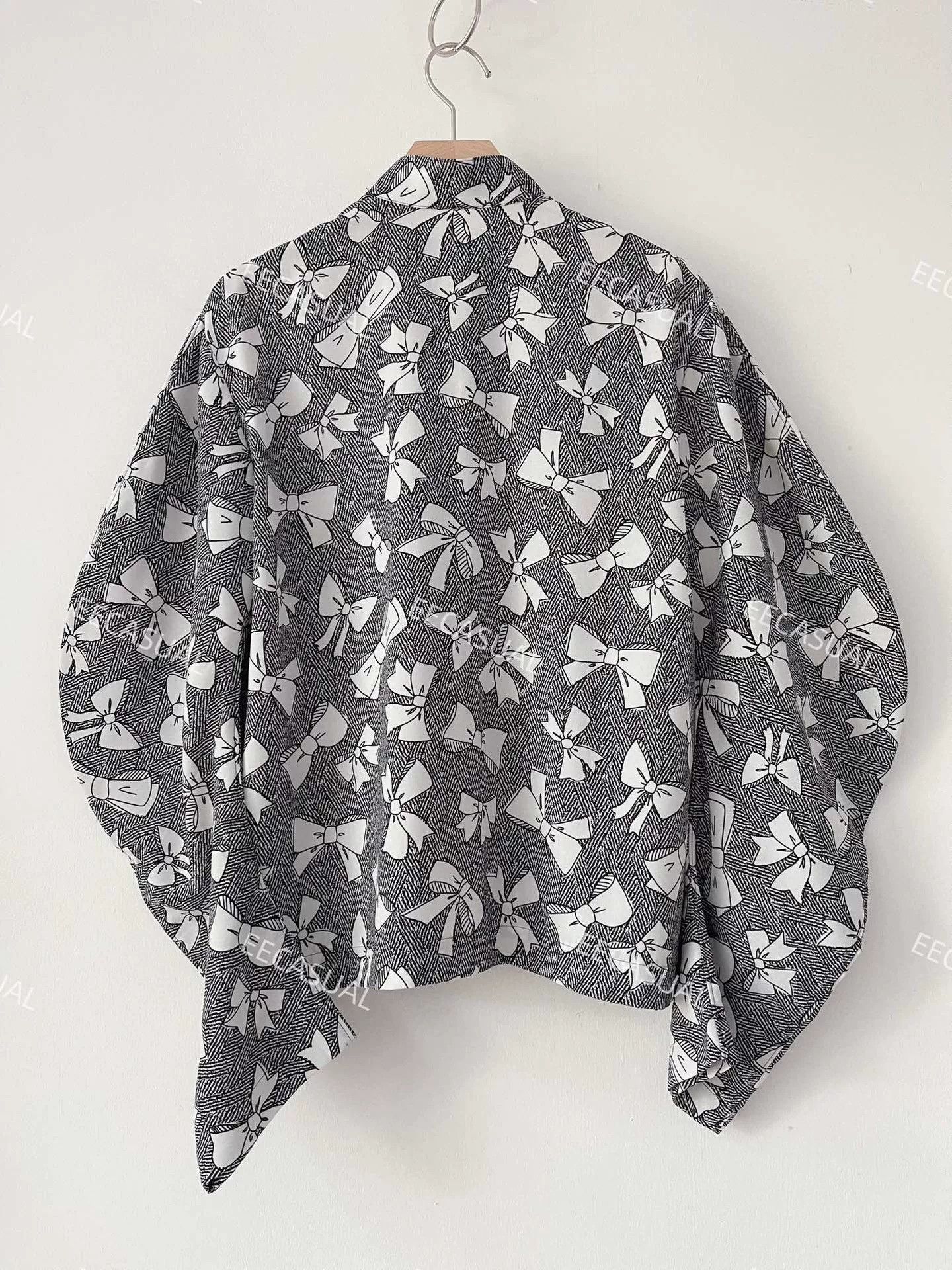 Comme des Garcons CDG Tricot Black White Bow Top Size XL / US 12-14 / IT 48-50 - 2 Thumbnail
