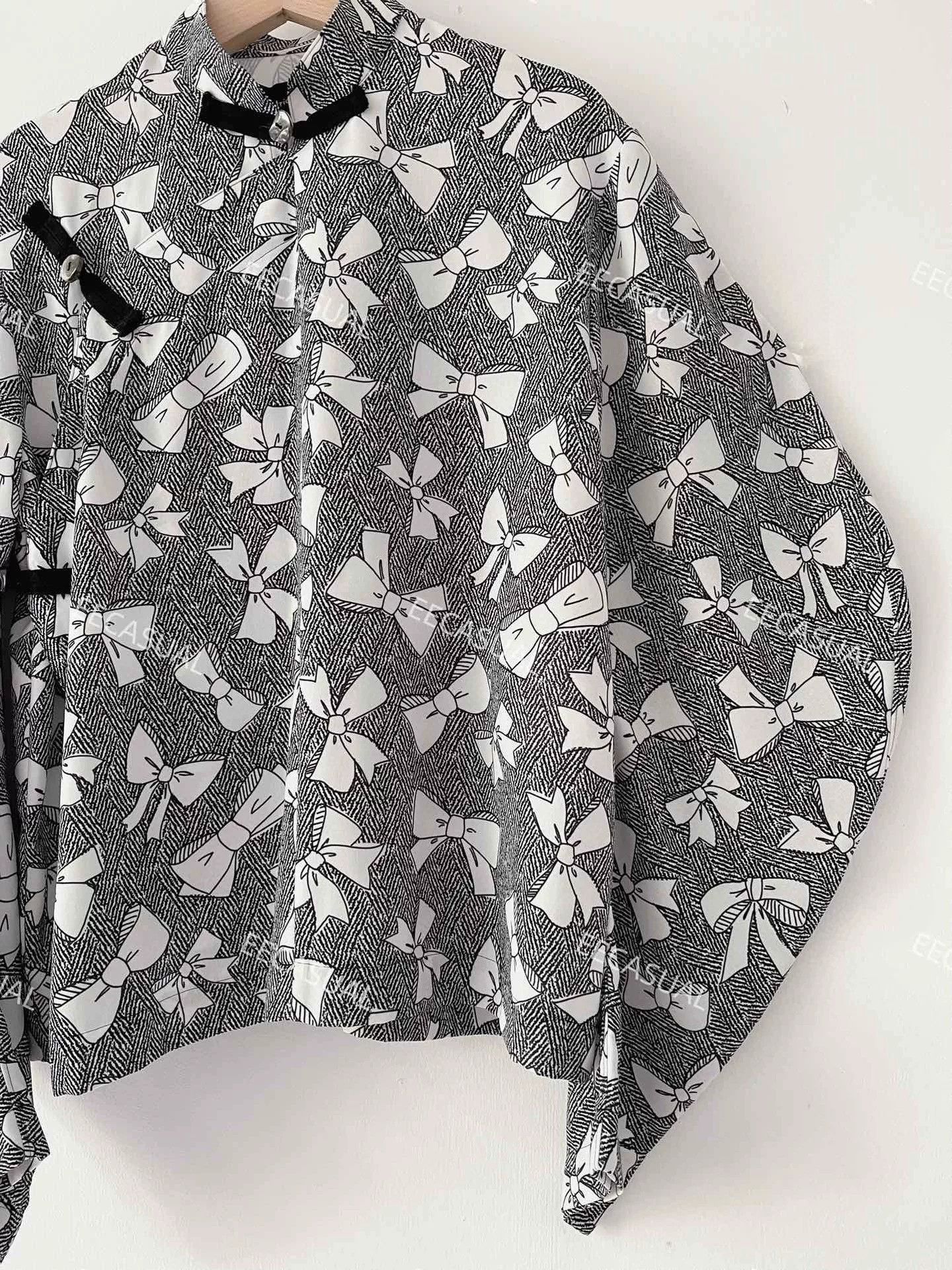 Comme des Garcons CDG Tricot Black White Bow Top Size XL / US 12-14 / IT 48-50 - 5 Thumbnail