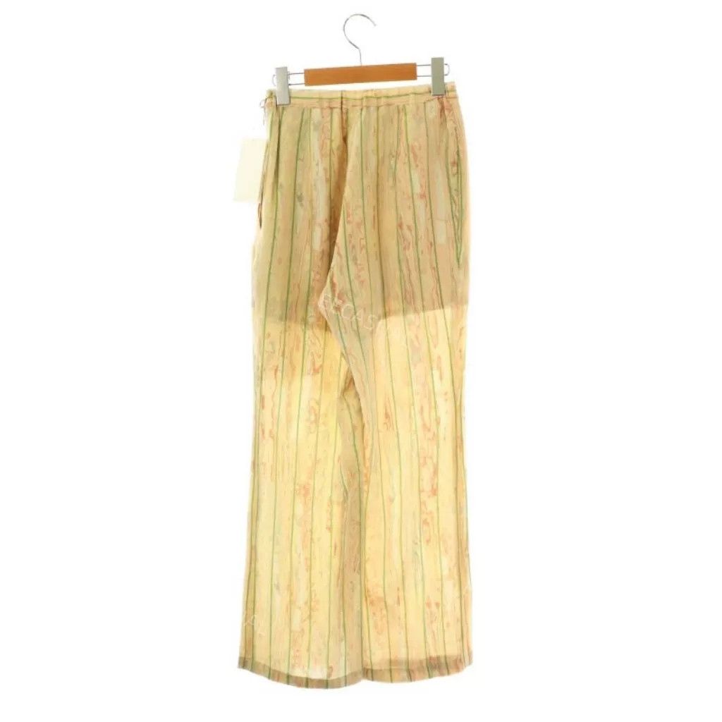 Other Beige Marble Pattern Silk Trousers Size 24" / US 00 / IT 34 - 2 Thumbnail