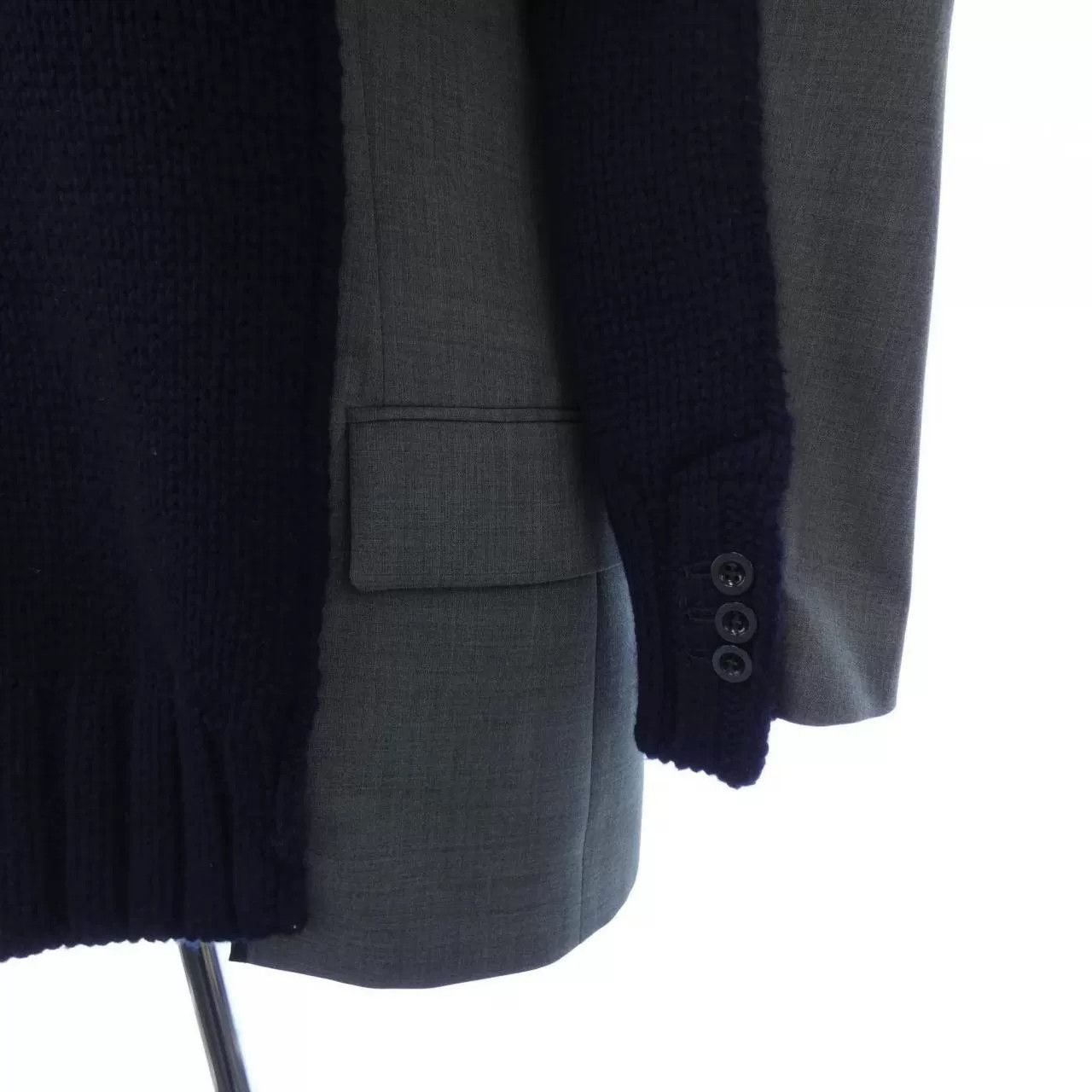 Sacai SACAI Wool Knit Jacket in Navy Gray Size S / US 4 / IT 40 - 5 Thumbnail