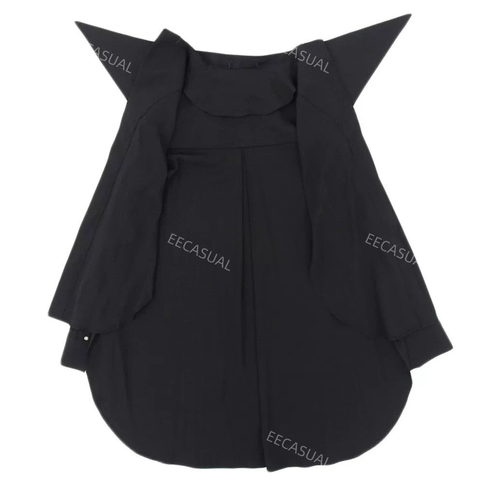 Yohji Yamamoto Yohji Yamamoto Black Silk Long Sleeve Shirt Size M / US 6-8 / IT 42-44 - 3 Thumbnail