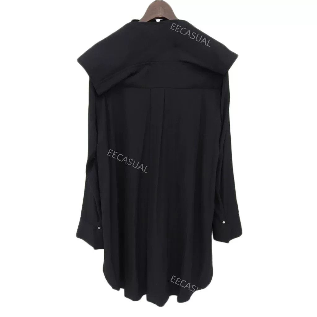 Yohji Yamamoto Yohji Yamamoto Black Silk Long Sleeve Shirt Size M / US 6-8 / IT 42-44 - 2 Thumbnail