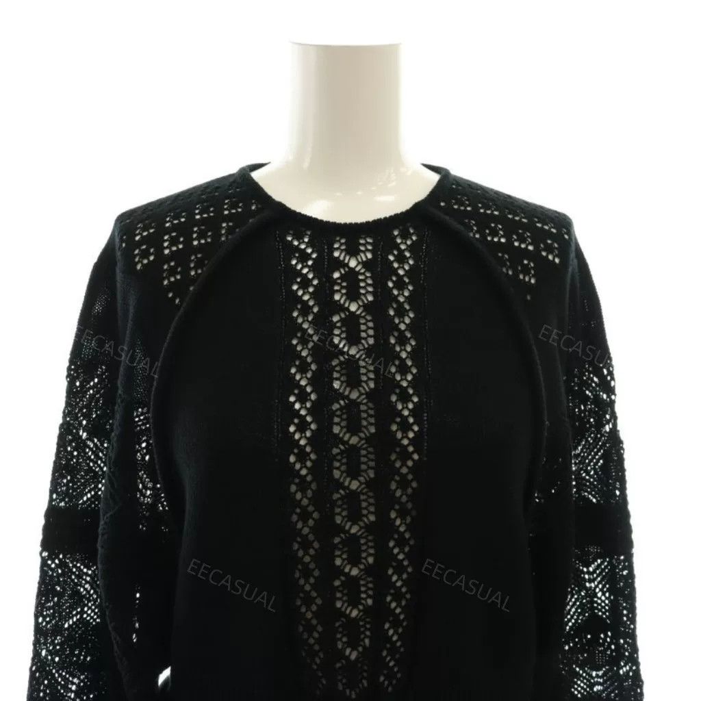 Other Mame Kurogouchi Black Knit Top Size S / US 4 / IT 40 - 4 Thumbnail