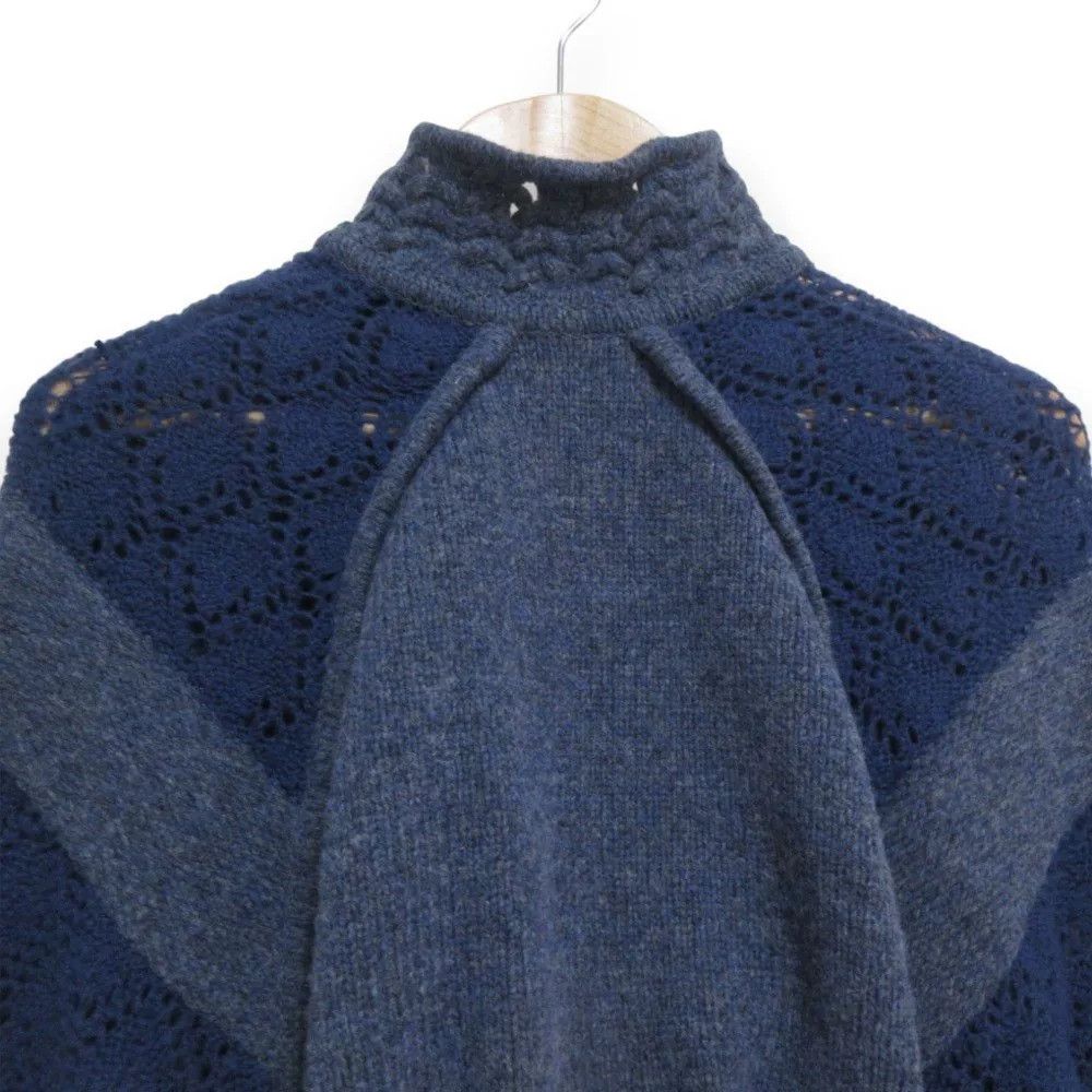 Other Blue Laced High-neck Knitted Sweater Size M / US 6-8 / IT 42-44 - 6 Thumbnail