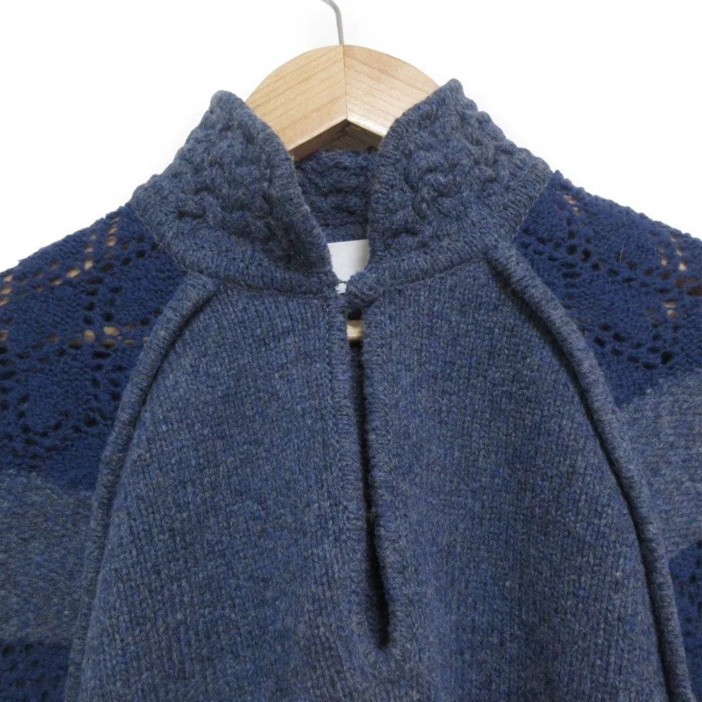 Other Blue Laced High-neck Knitted Sweater Size M / US 6-8 / IT 42-44 - 3 Thumbnail