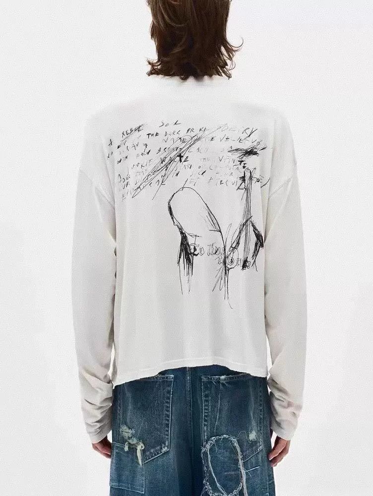 Ann Demeulemeester Ann Demeulemeester Sketchbook Boxy Long Sleeve T-shirt Size M / US 6-8 / IT 42-44 - 3 Thumbnail