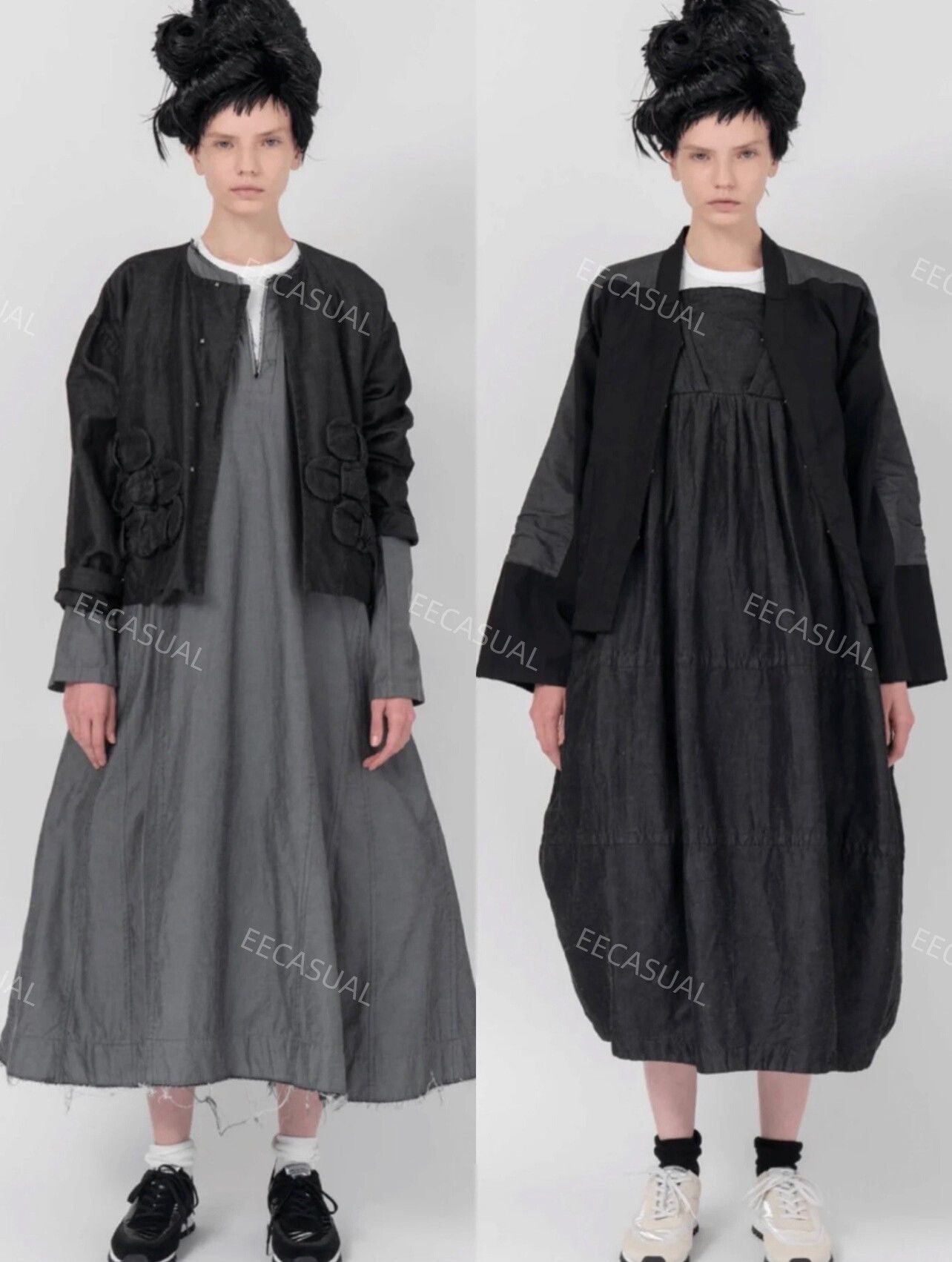 Comme des Garcons Gray CDG Oversized Bow A-Line Coat Size M / US 6-8 / IT 42-44 - 8 Thumbnail