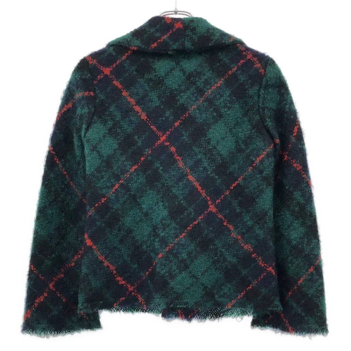Comme des Garcons Green Checkered Mohair Jacket Size S / US 4 / IT 40 - 2 Thumbnail