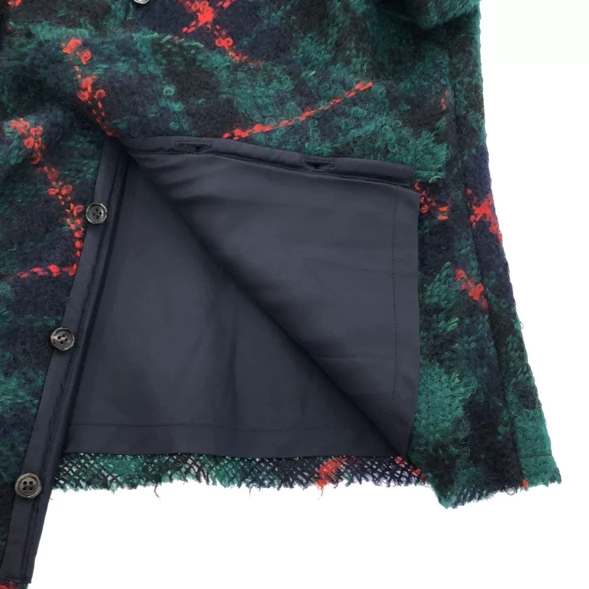 Comme des Garcons Green Checkered Mohair Jacket Size S / US 4 / IT 40 - 5 Thumbnail
