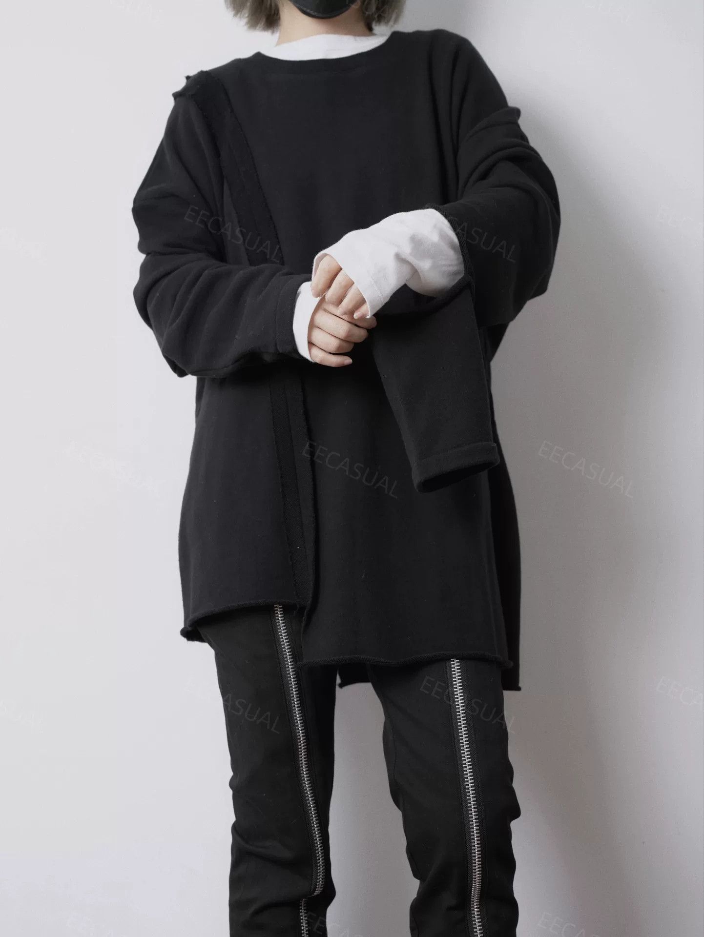 Y's Yohji Yamamoto Black Asymmetrical Sweatshirt Size M / US 6-8 / IT 42-44 - 3 Thumbnail