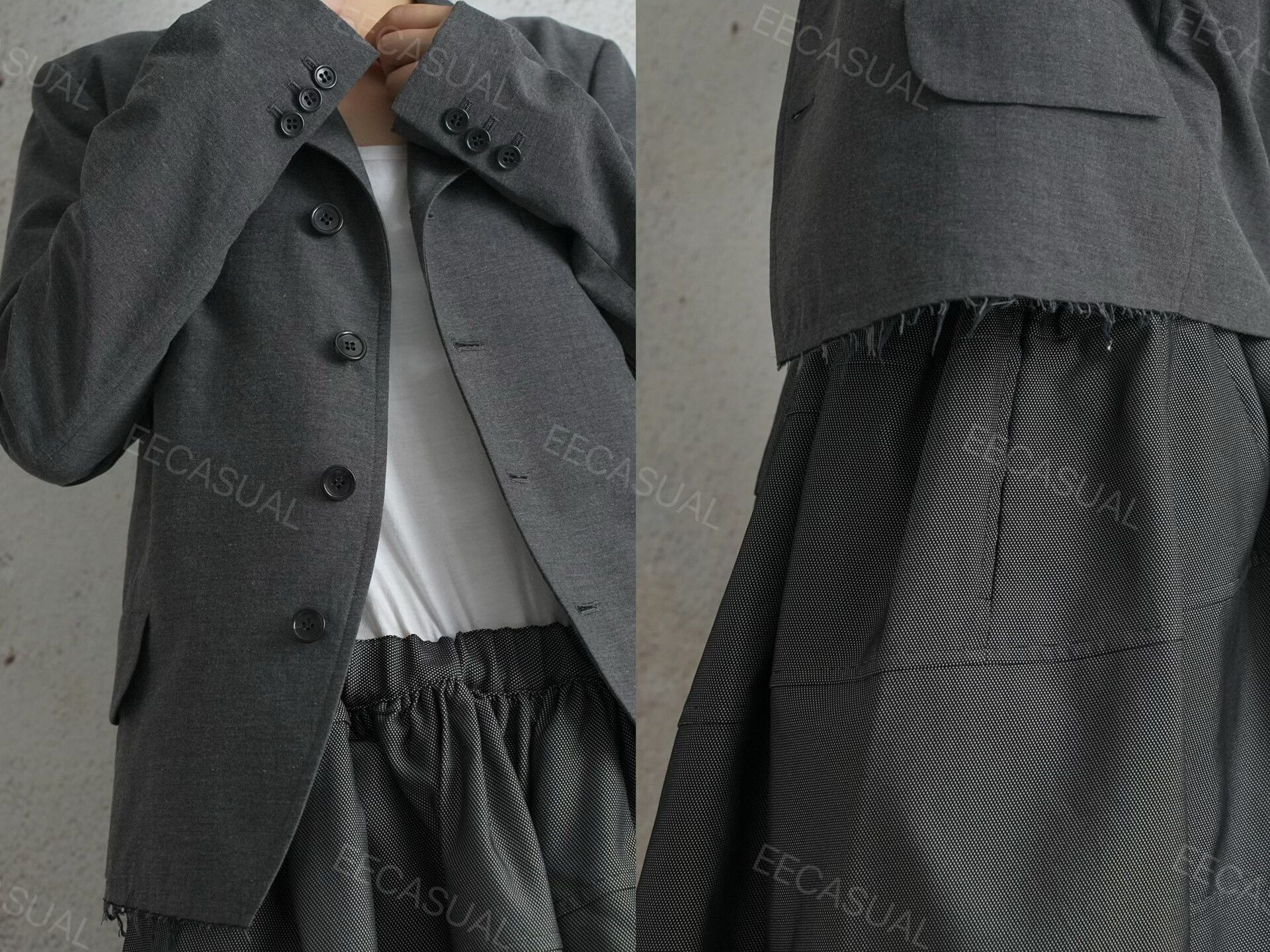 Comme des Garcons CDG Rei Kawakubo Gray Fringe Blazer Size XS / US 0-2 / IT 36-38 - 8 Thumbnail