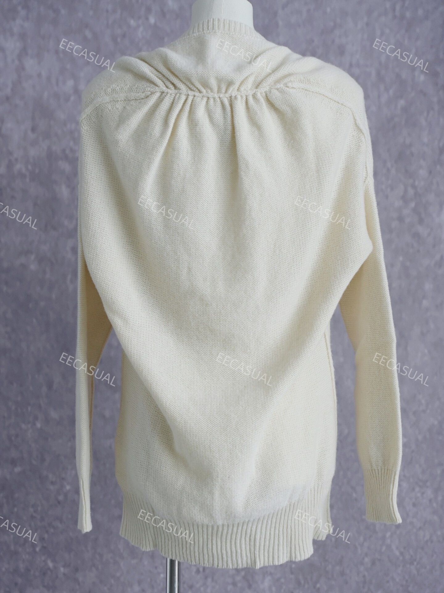 Yashi Yamamuri Yohji Yamamoto White Wool Cardigan Sweater Size L / US 10 / IT 46 - 4 Thumbnail