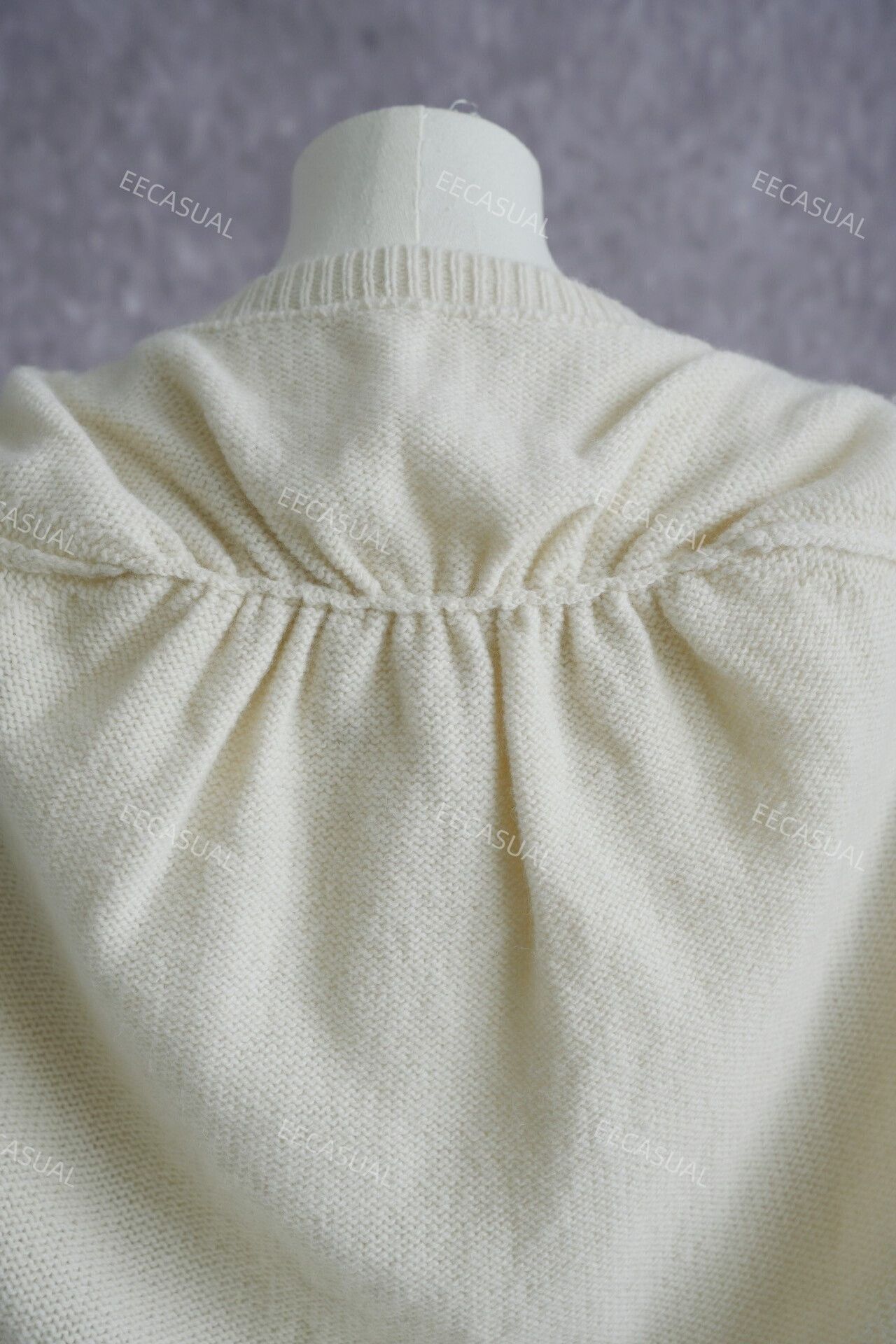 Yashi Yamamuri Yohji Yamamoto White Wool Cardigan Sweater Size L / US 10 / IT 46 - 6 Thumbnail