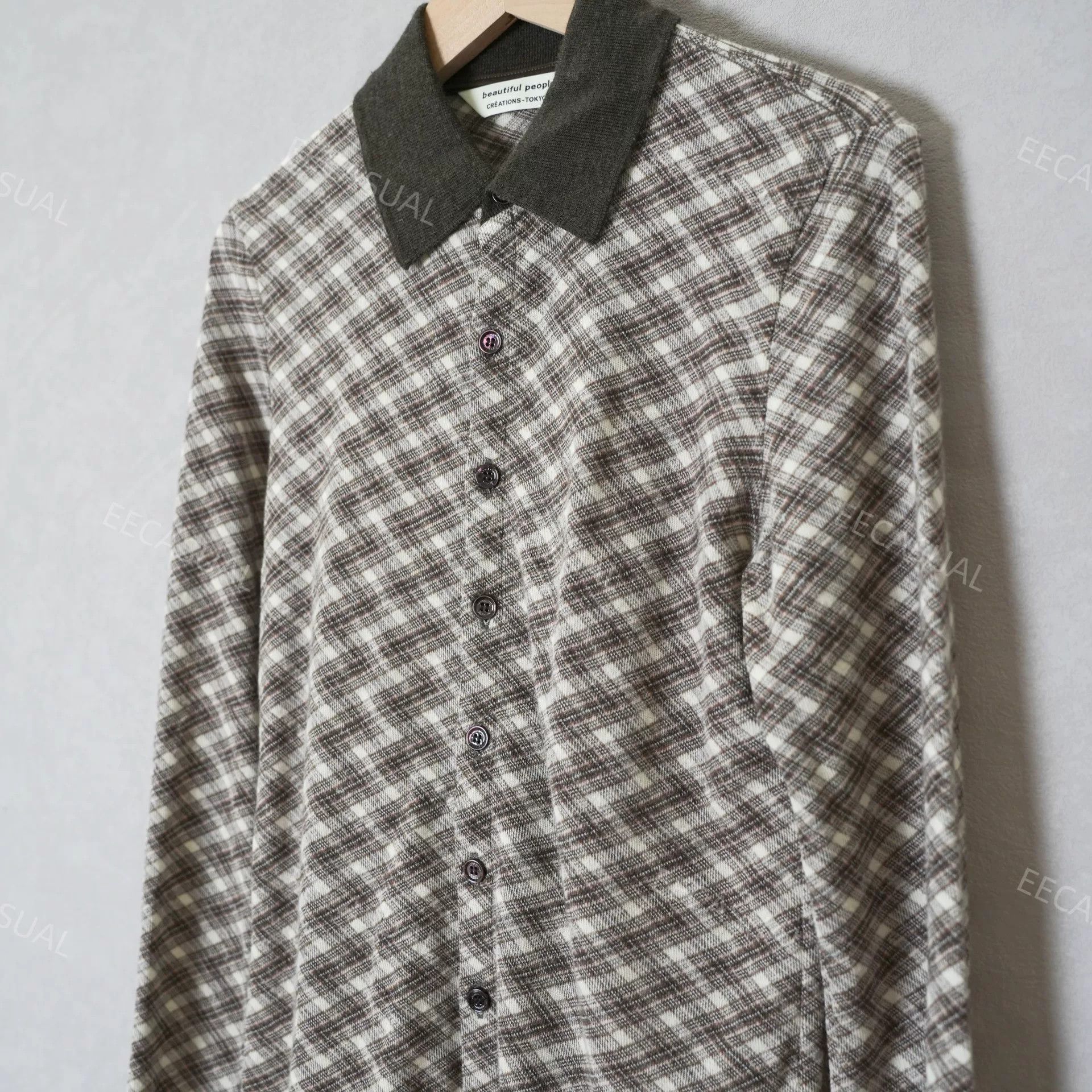 BP. Beautiful People Brown Plaid Wool Sweater Size S / US 4 / IT 40 - 4 Thumbnail