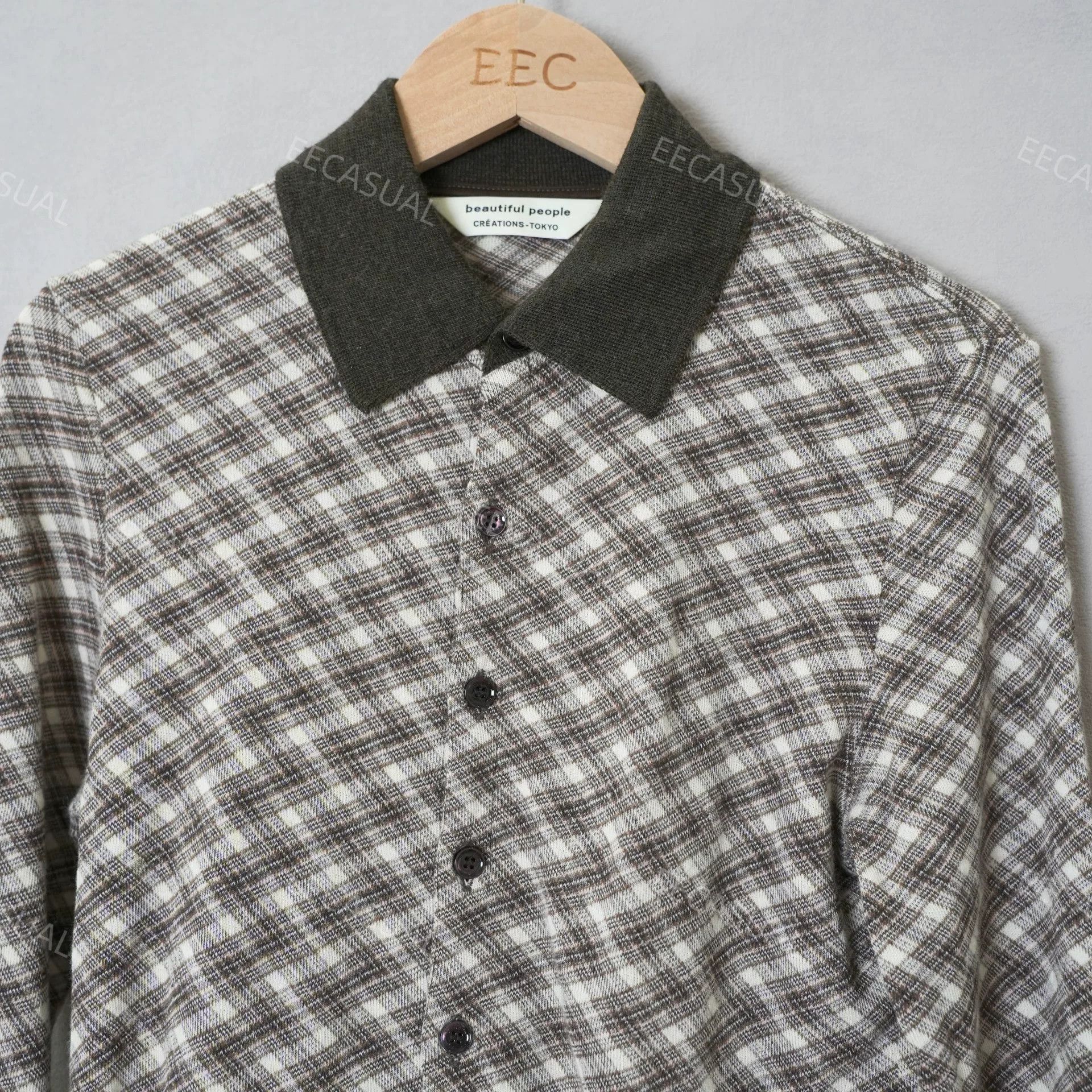BP. Beautiful People Brown Plaid Wool Sweater Size S / US 4 / IT 40 - 3 Thumbnail