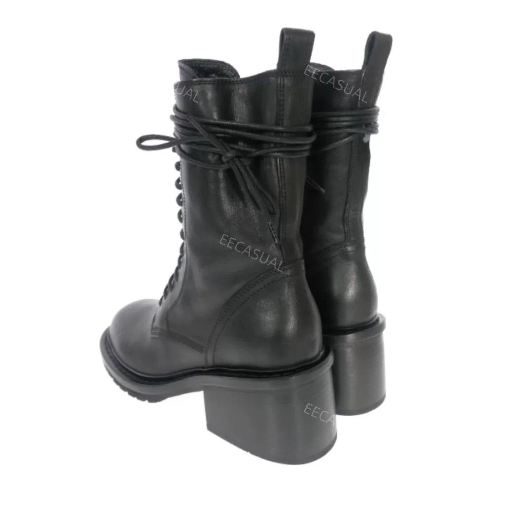 Ann Demeulemeester Elegant Black Leather High Heeled Boots Size US 4 / IT 34 - 2 Thumbnail