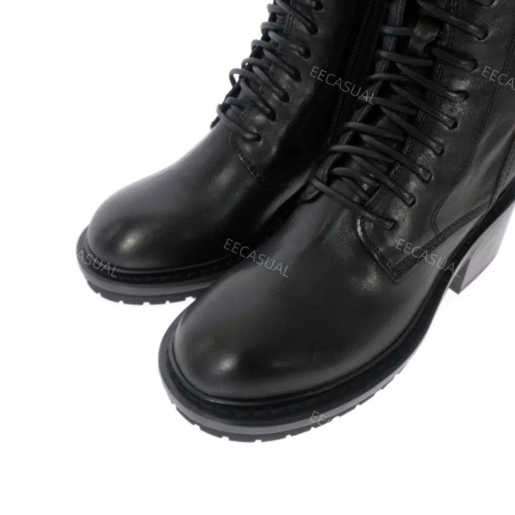Ann Demeulemeester Elegant Black Leather High Heeled Boots Size US 4 / IT 34 - 3 Thumbnail