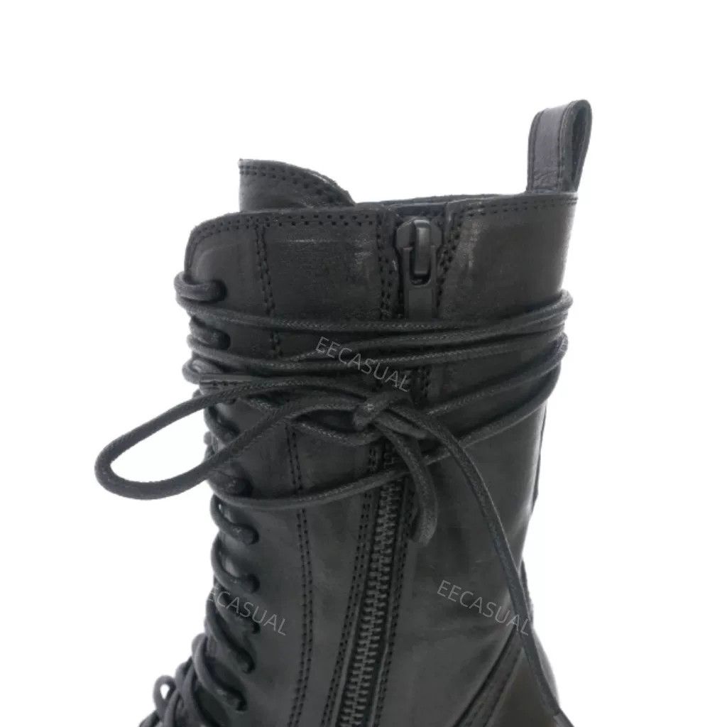 Ann Demeulemeester Elegant Black Leather High Heeled Boots Size US 4 / IT 34 - 5 Thumbnail