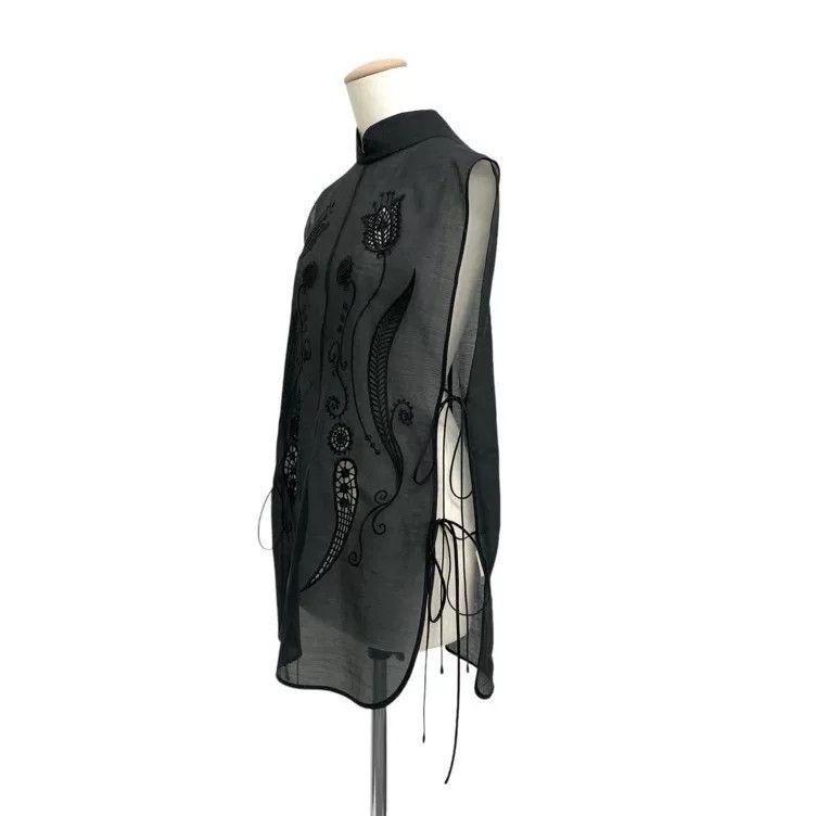 Other Black Embroidered Sheer Vest Top Size M / US 6-8 / IT 42-44 - 3 Thumbnail